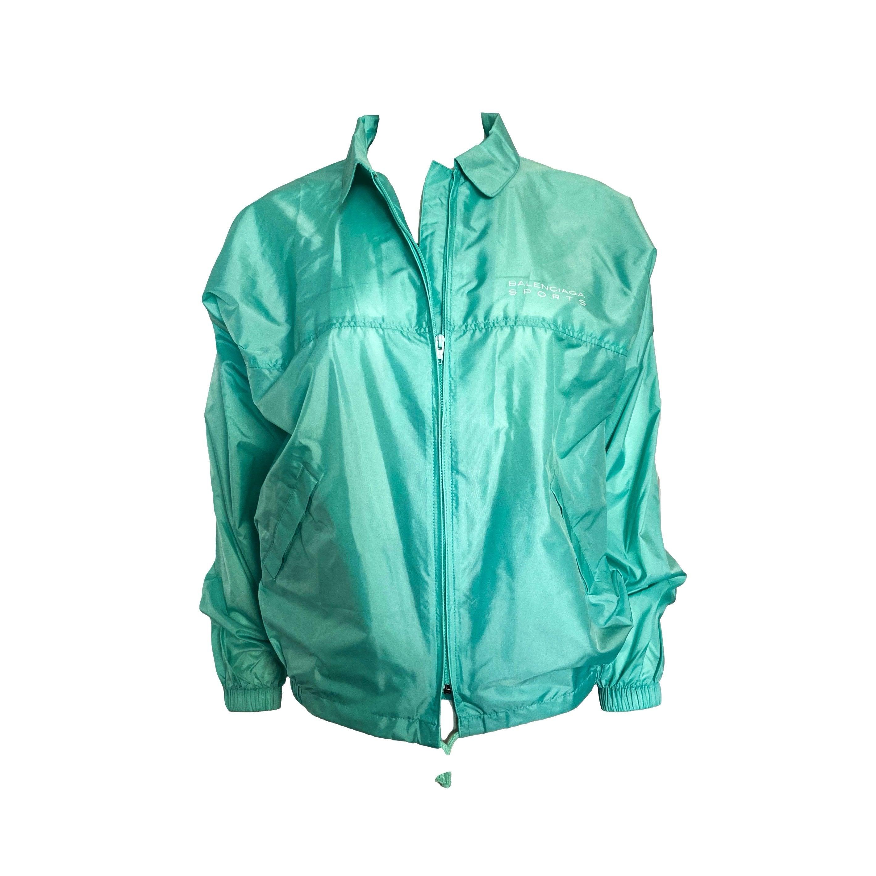 Balenciaga Turquoise Logo Windbreaker