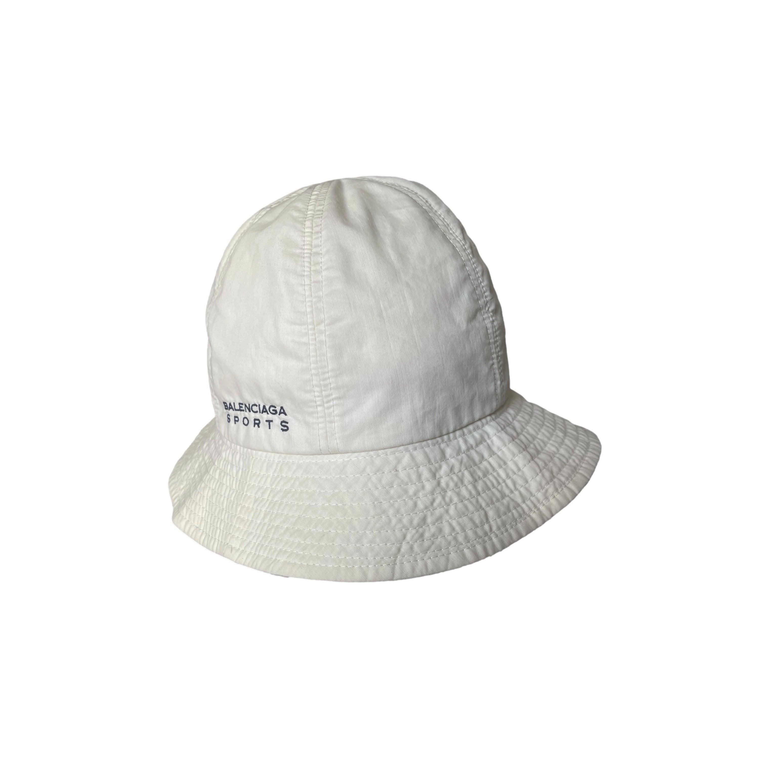 Balenciaga White Logo Bucket Hat - Image 2