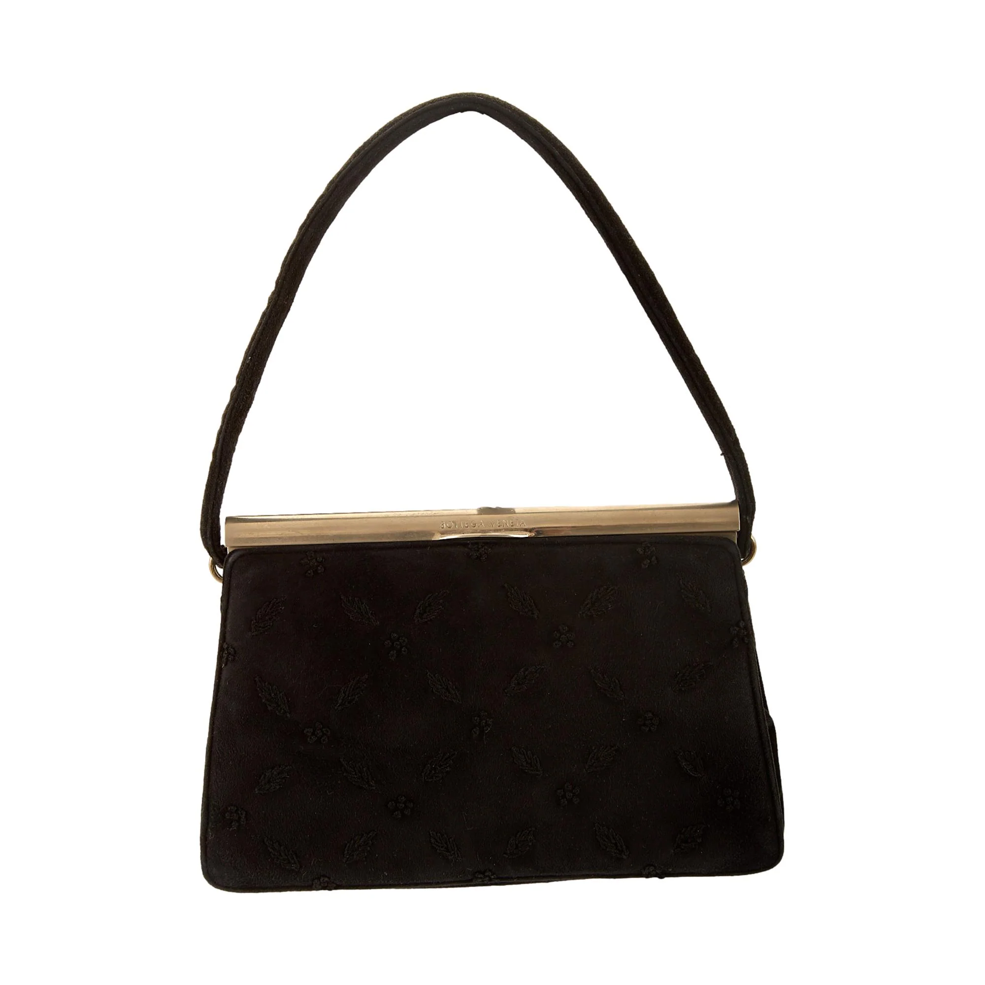 Bottega Veneta Black Embroidered Suede Bag