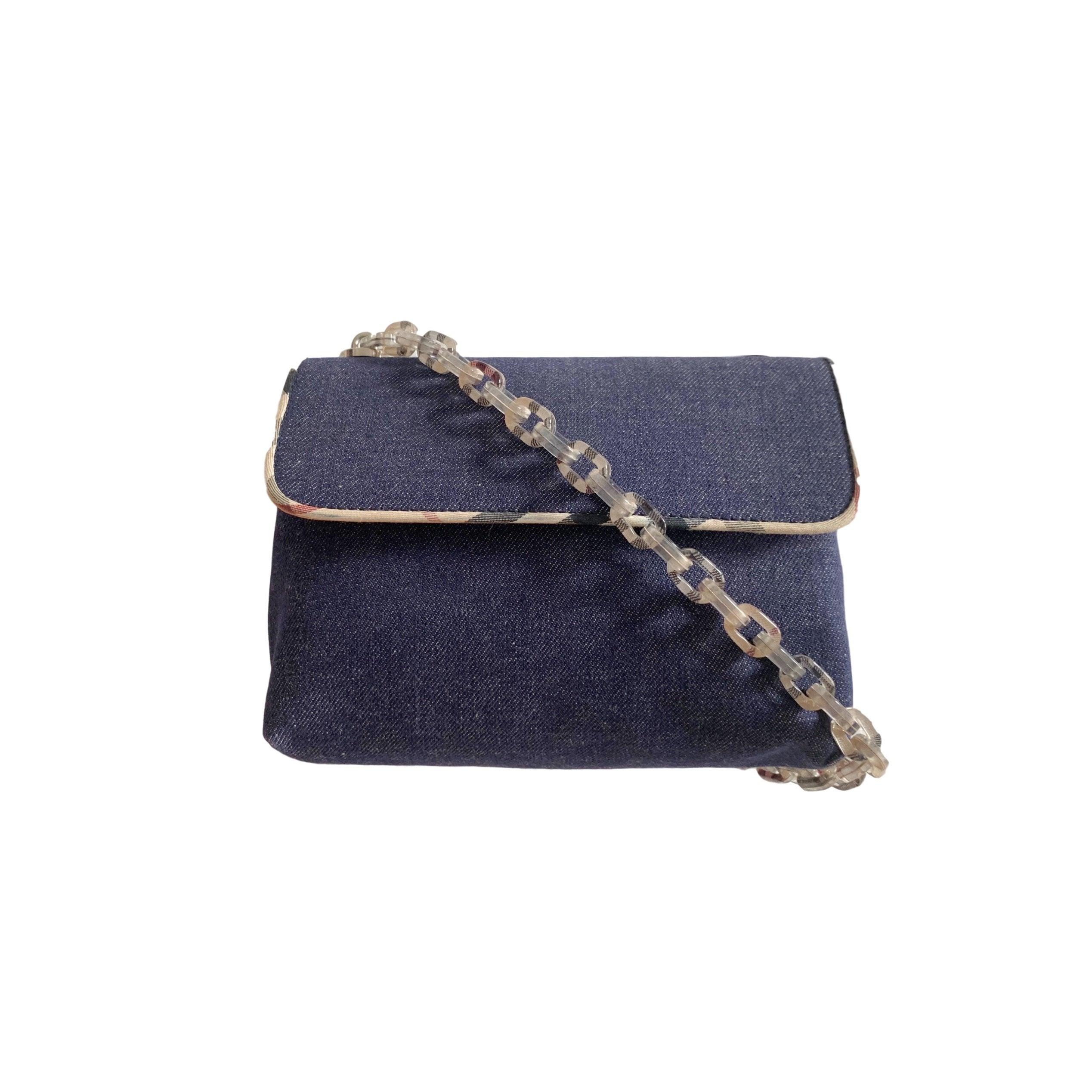 Burberry Denim Logo Chain Bag