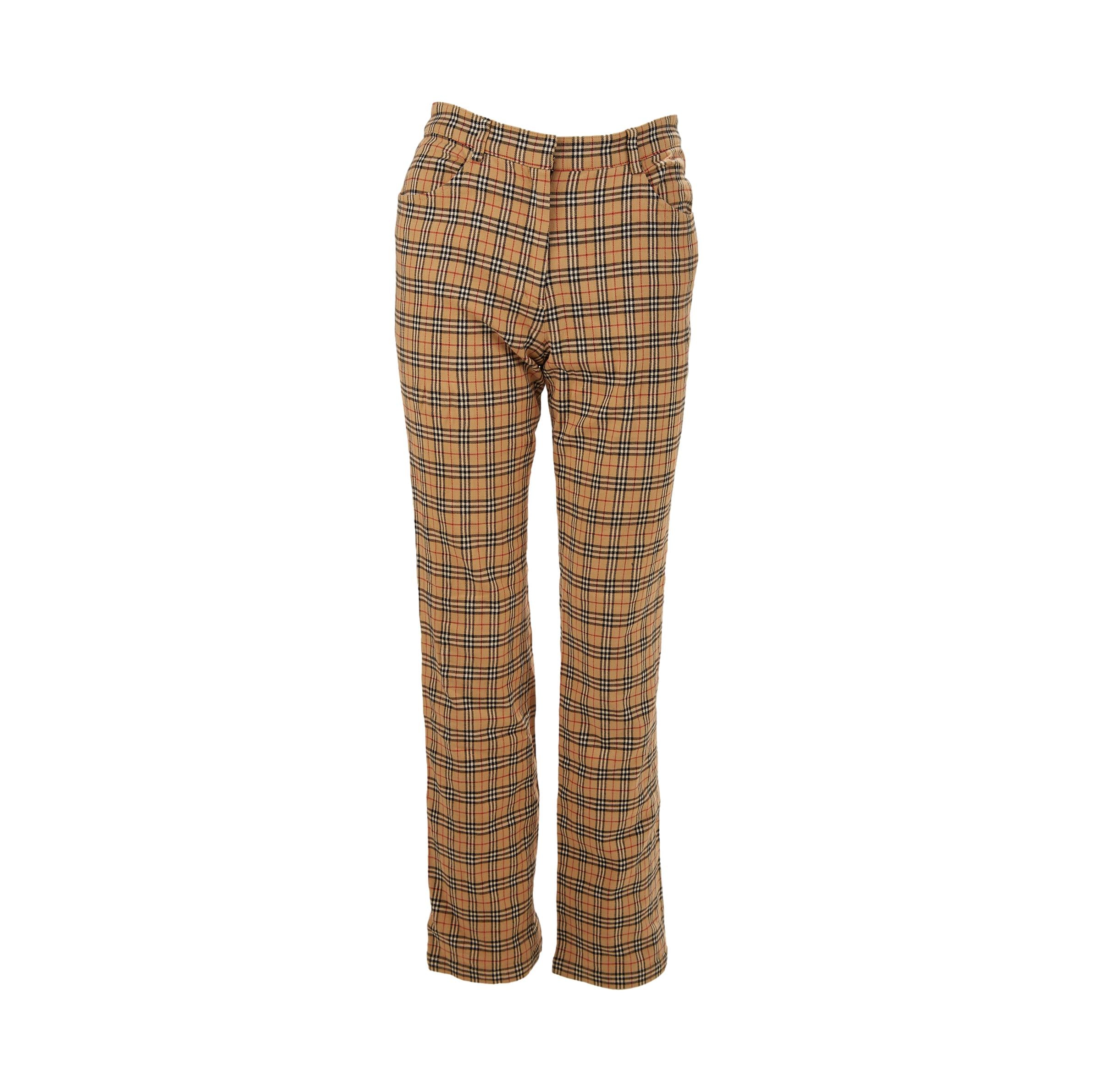 Burberry Plaid Print Pants