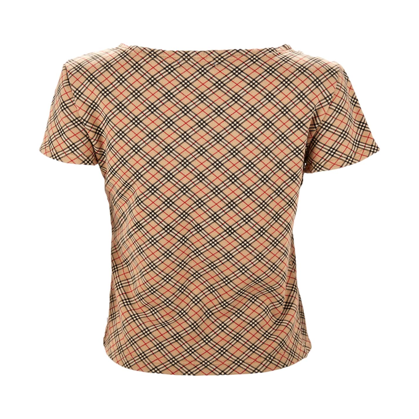 Burberry Tan Plaid Logo Shirt - Image 2