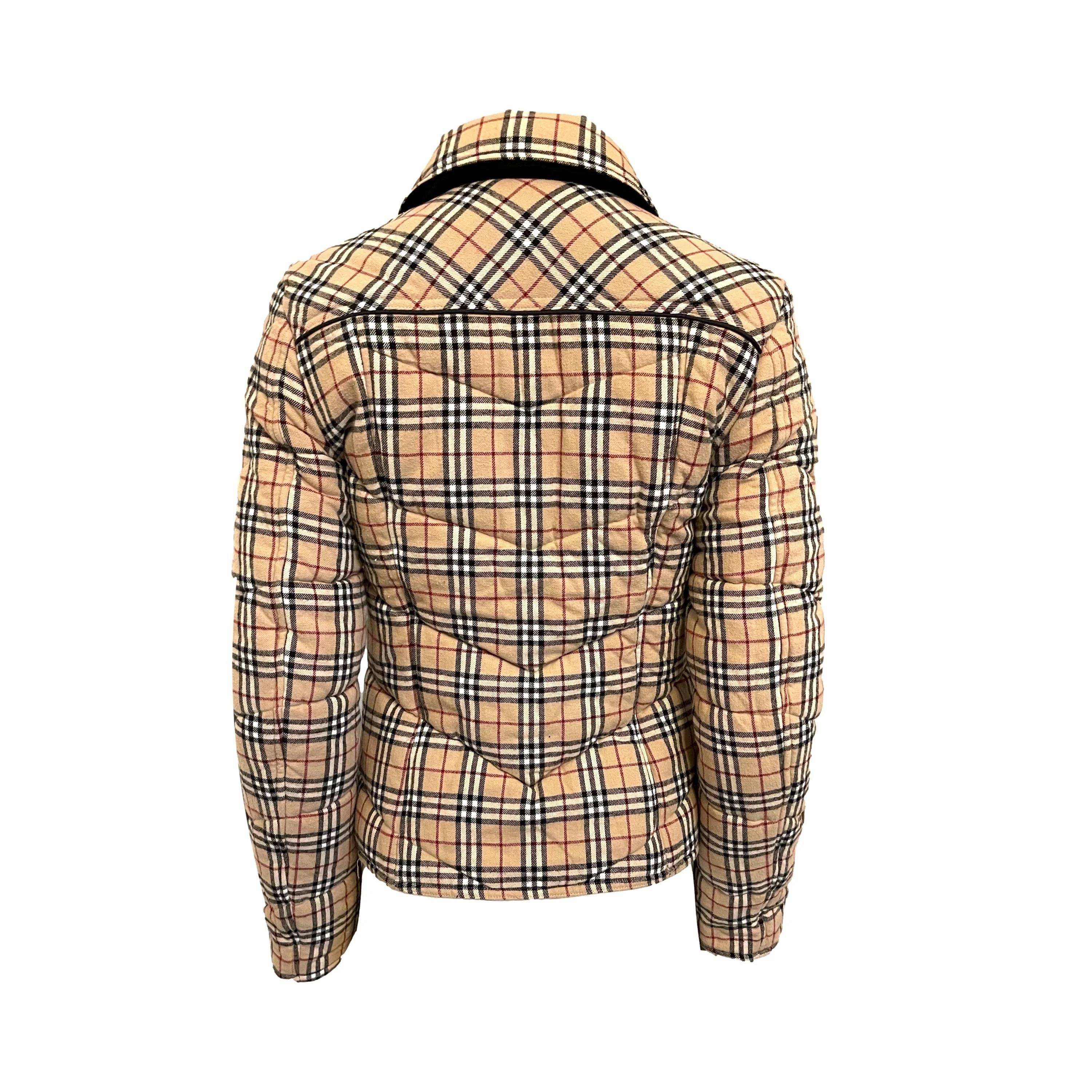 Burberry Tan Plaid Puffer Jacket - Image 2