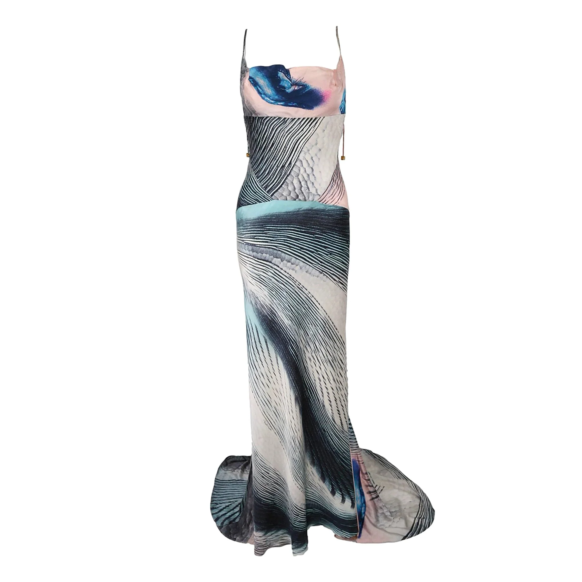 Roberto Cavalli Blue Eye Print Dress