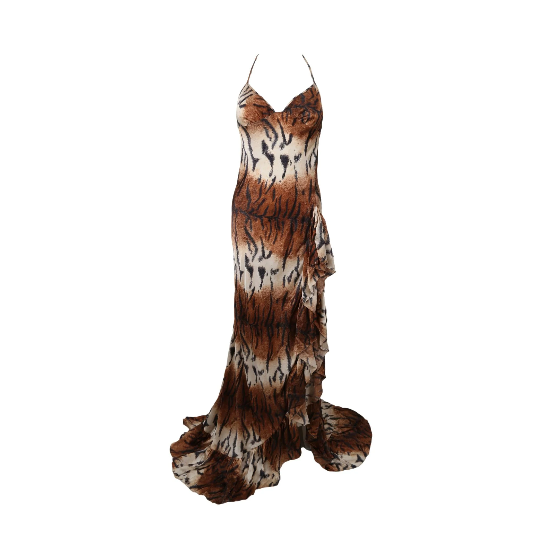 Roberto Cavalli Cheetah Print Halter Top Dress - Image 2