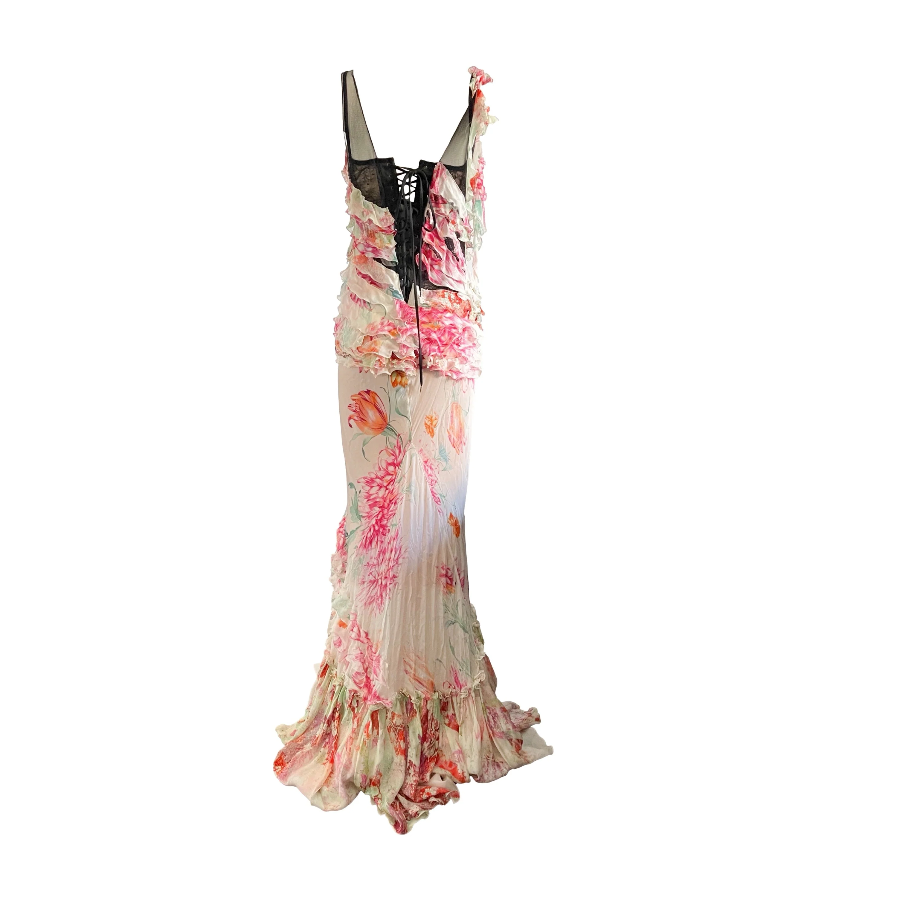 Roberto Cavalli Floral Boned Corset Gown - Image 3