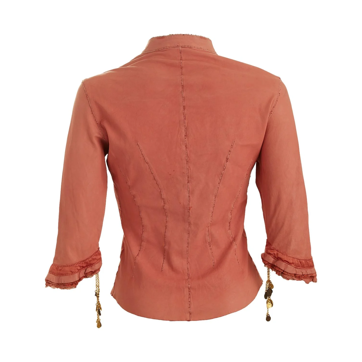 Roberto Cavalli Pink Leather Coin Top - Image 2