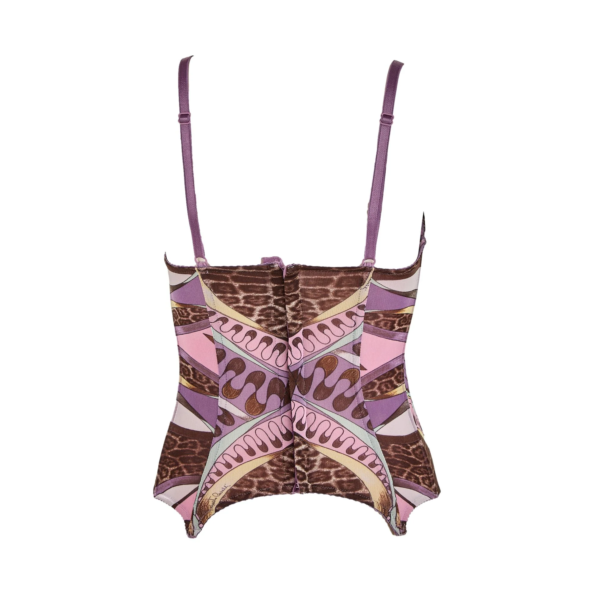 Roberto Cavalli Purple Animal Print Corset - Image 2