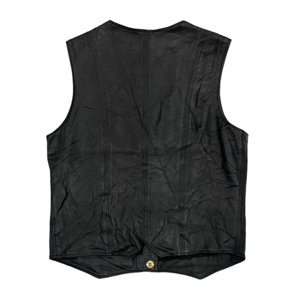 Celine Black Leather Logo Vest - Image 2