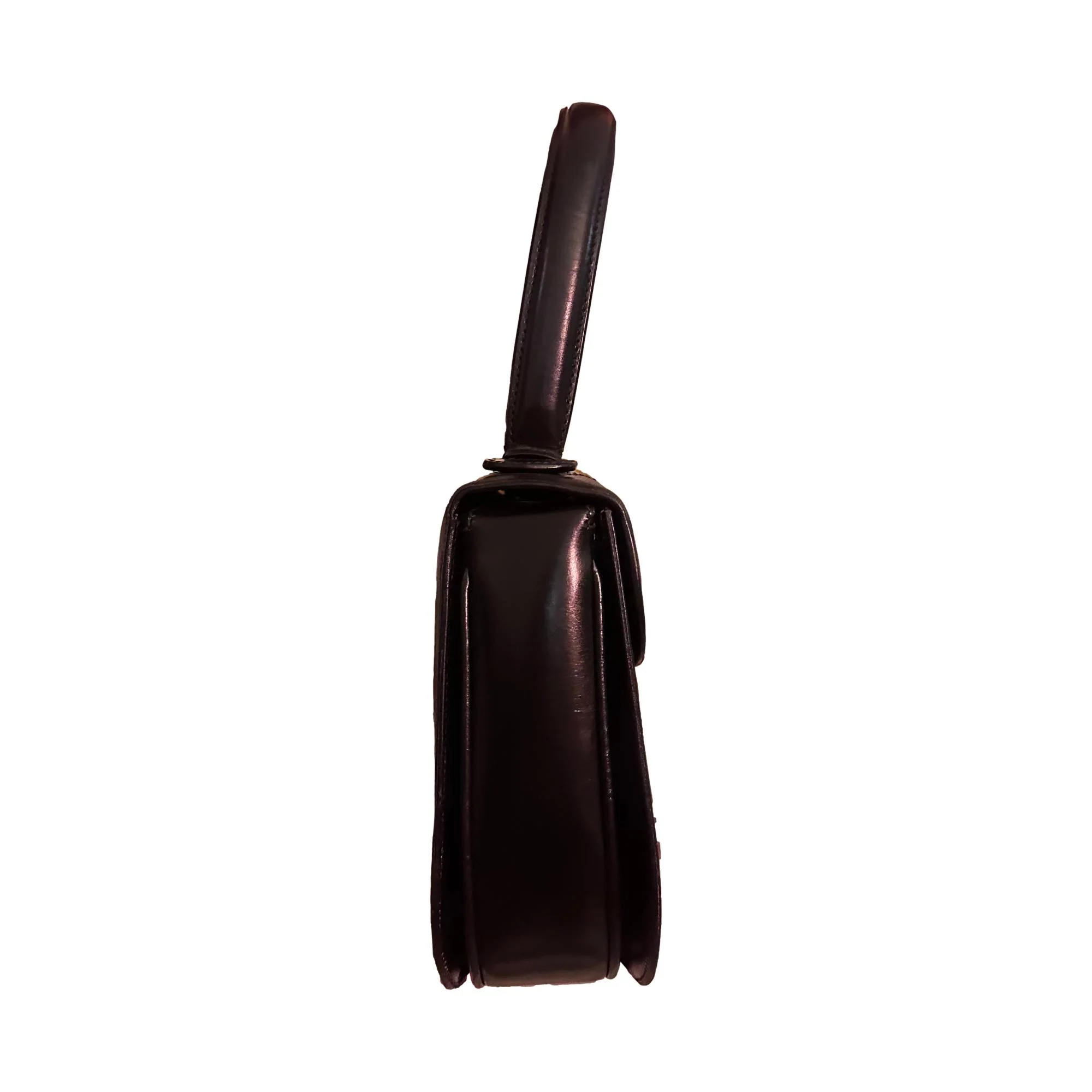 Celine Black Leather Top Handle Bag - Image 3