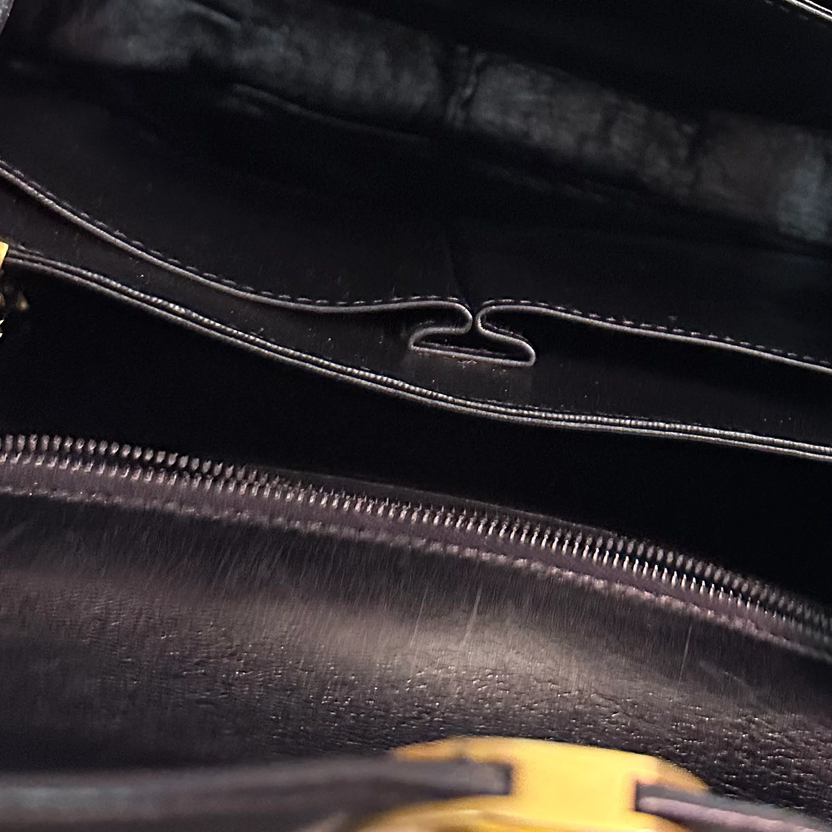Celine Black Leather Top Handle Bag - Image 4