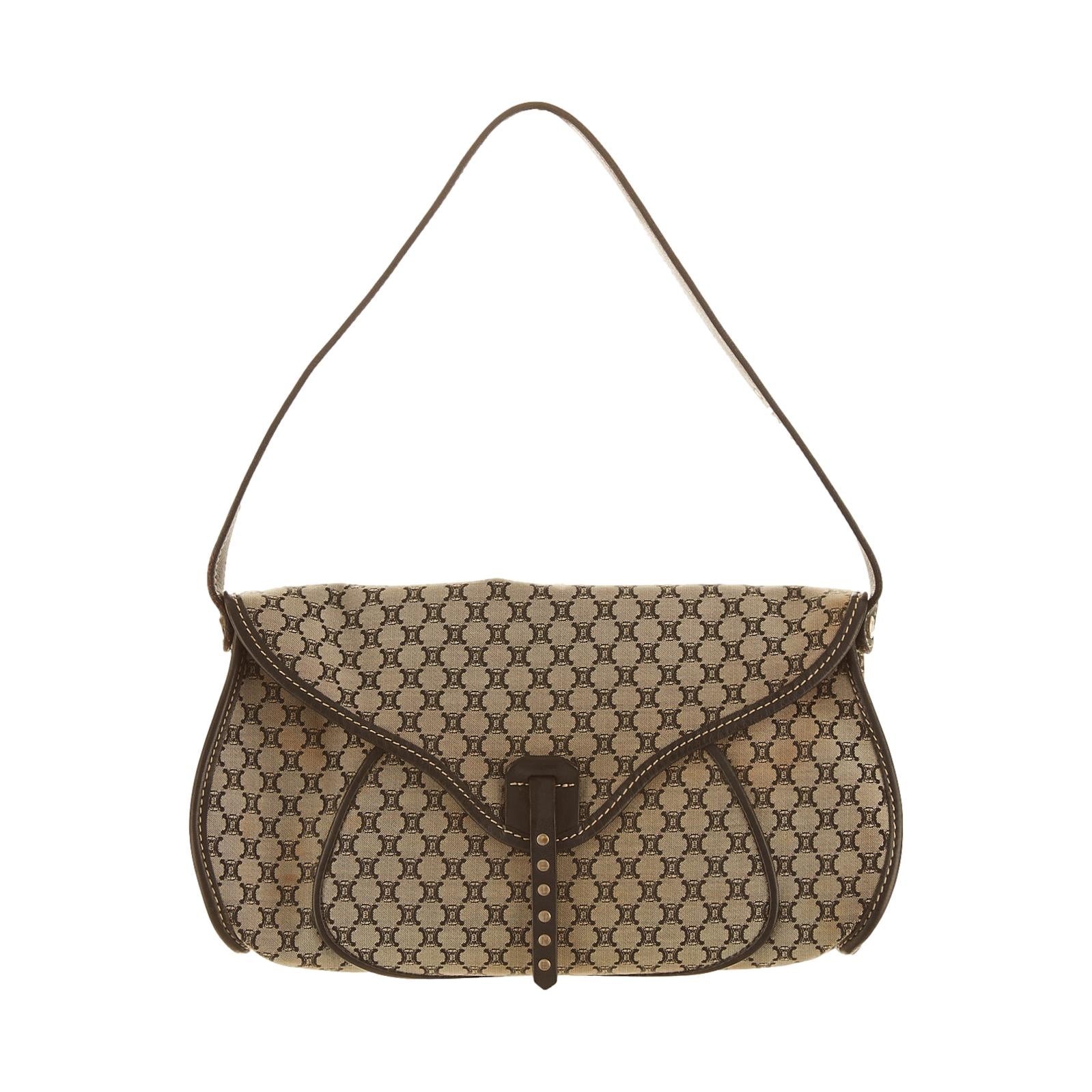 Celine Black Logo Shoulder Bag