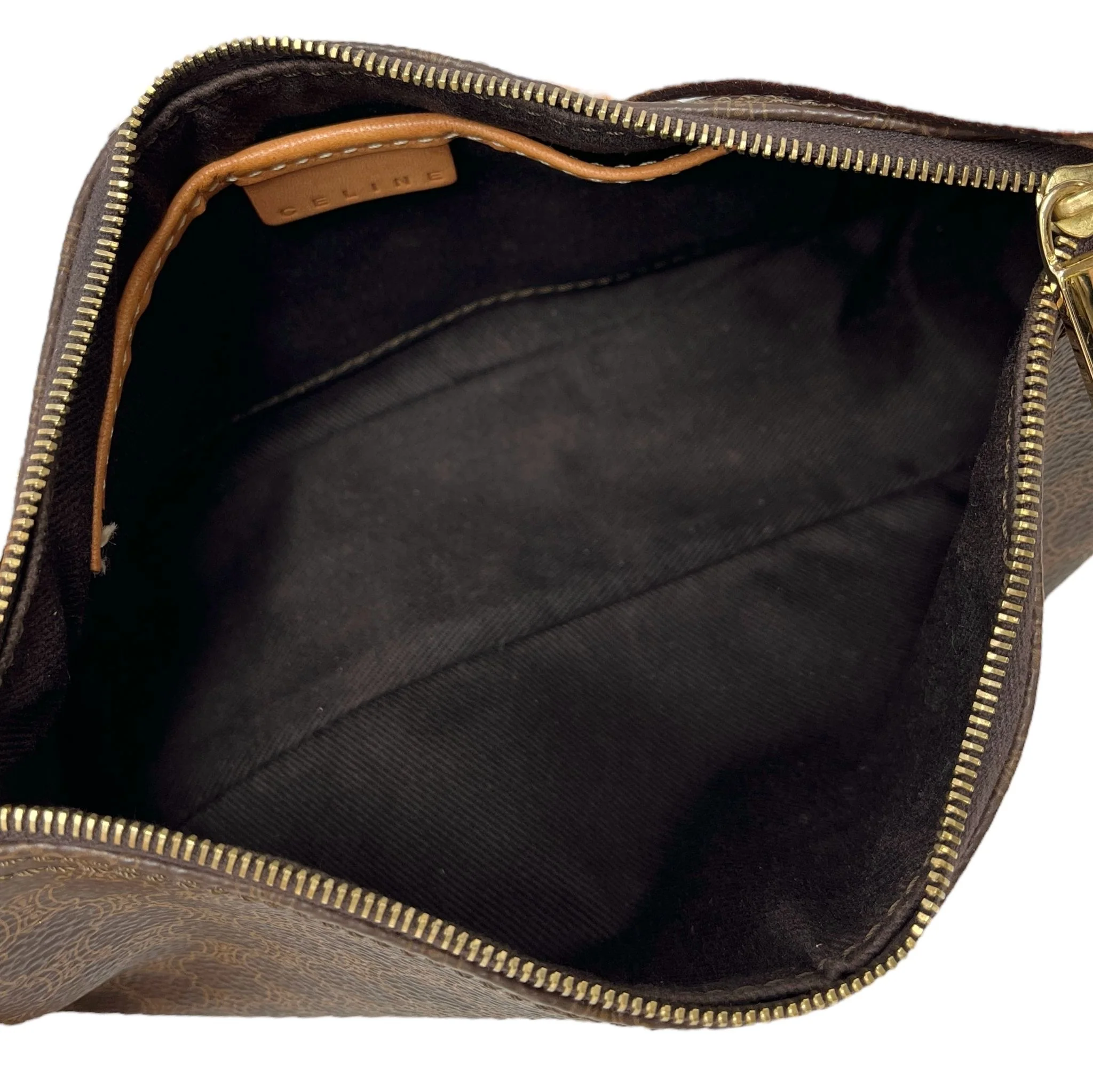 Celine Brown Leather Logo Shoulder Bag - Image 3