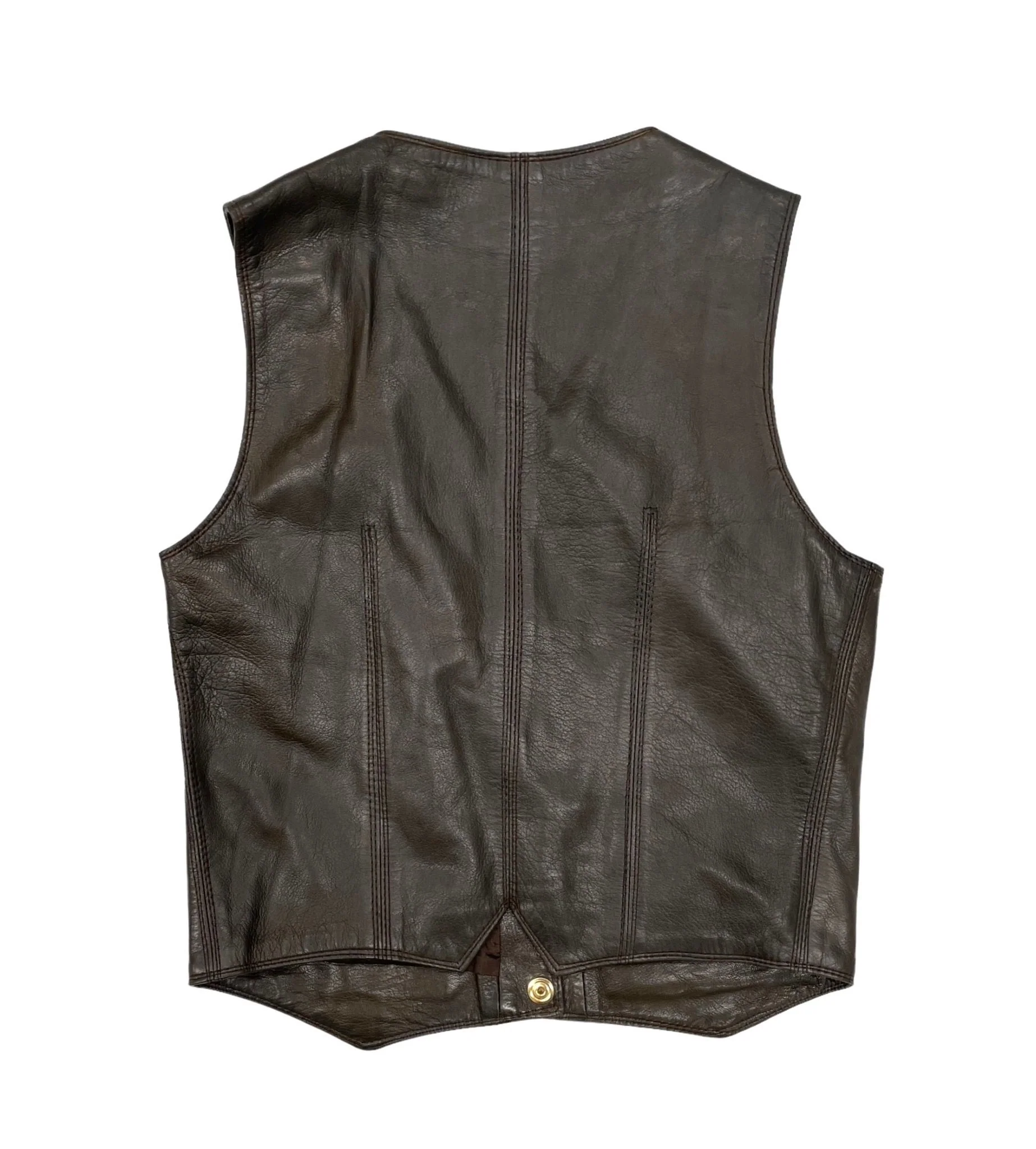 Celine Brown Leather Logo Vest - Image 2
