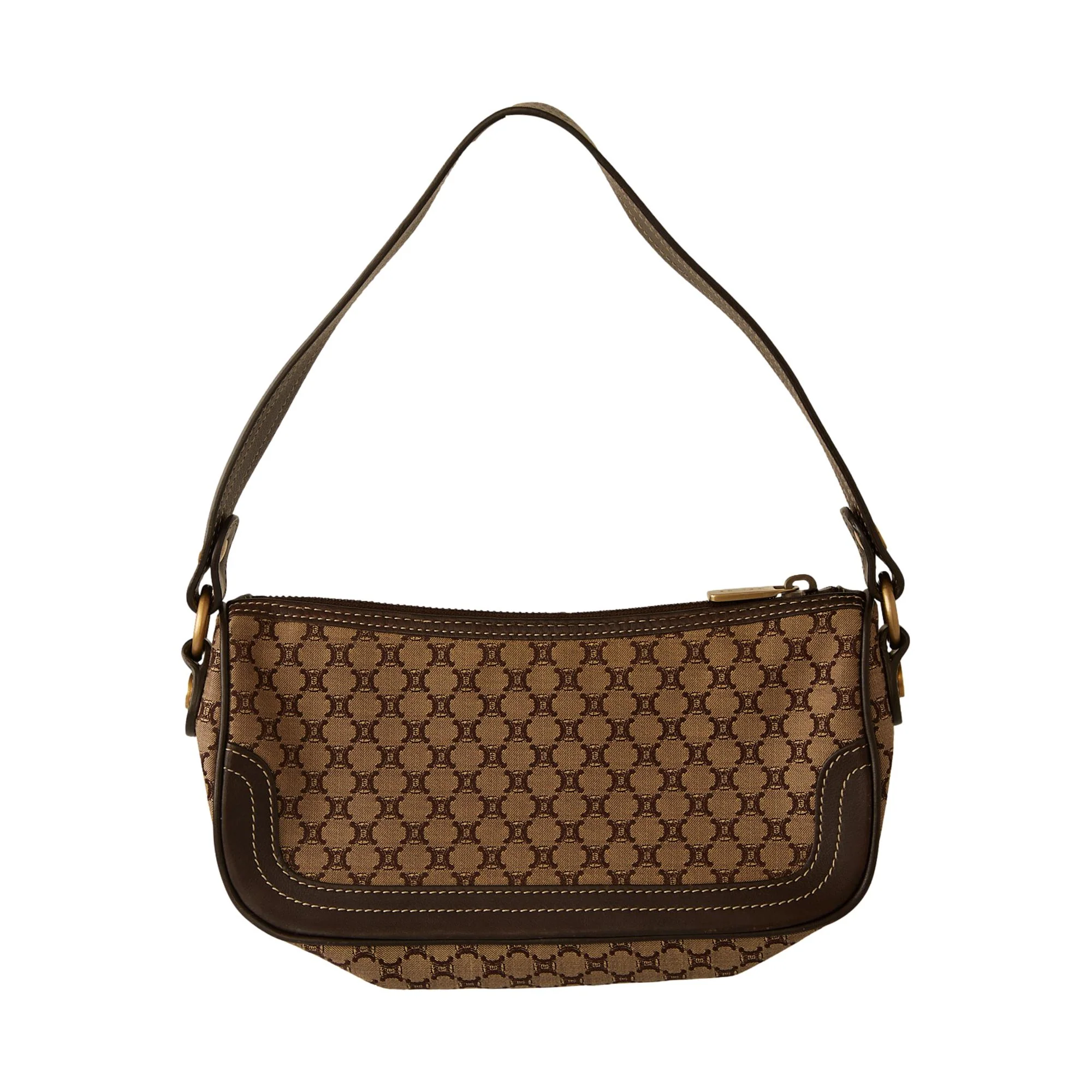 Celine Brown Logo Mini Shoulder Bag - Image 2