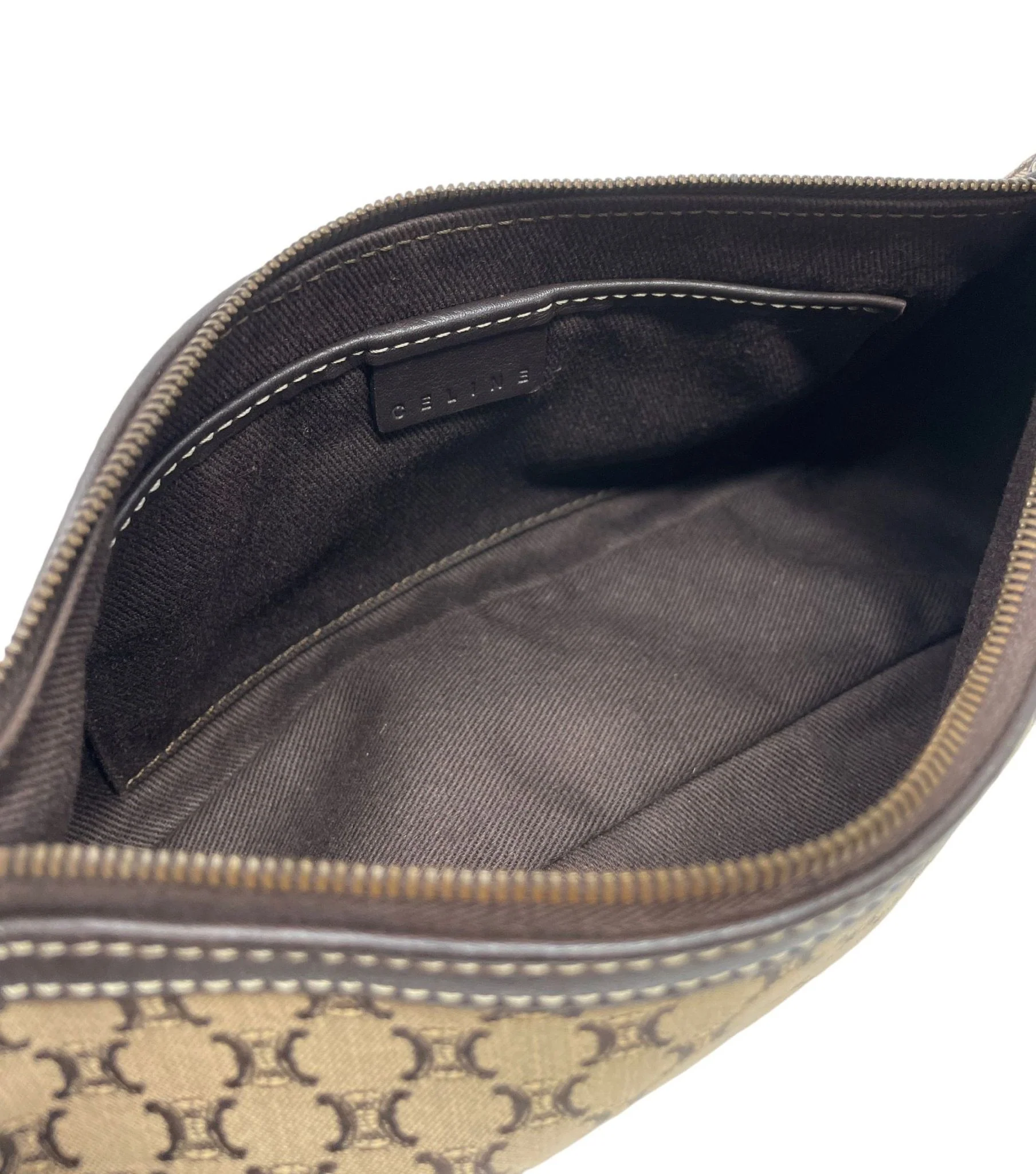 Celine Brown Logo Shoulder Bag - Image 3