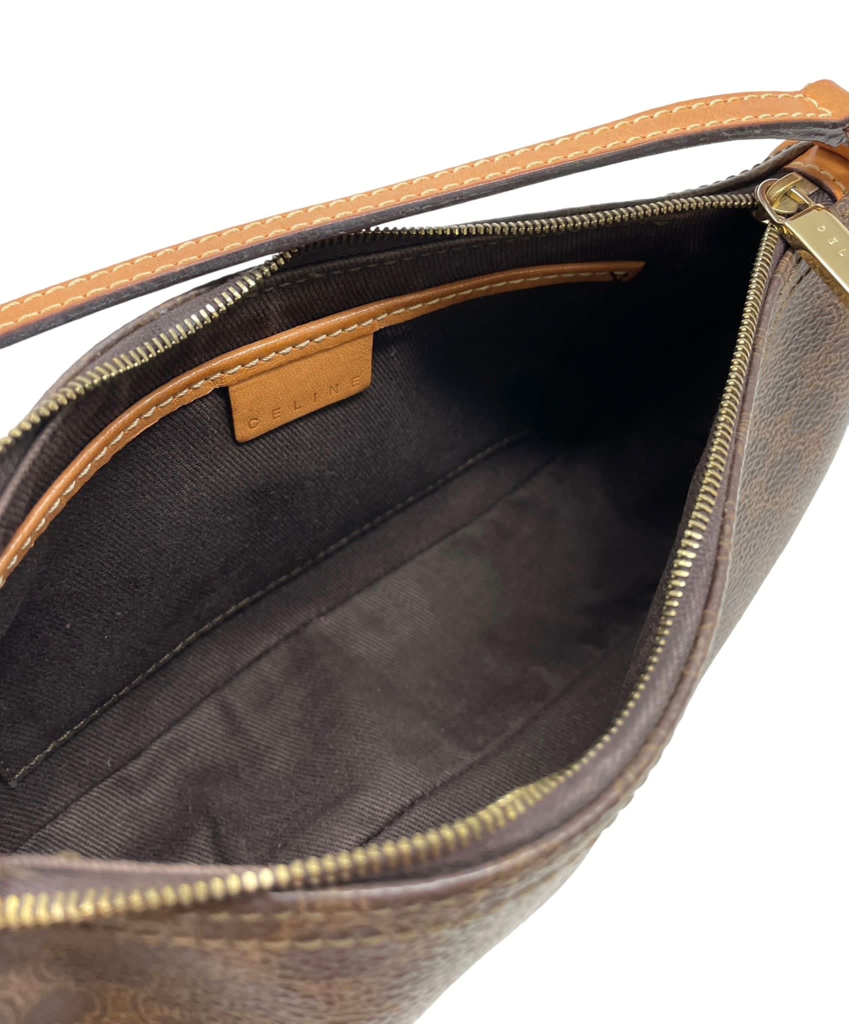 Celine Brown Logo Shoulder Bag - Image 3