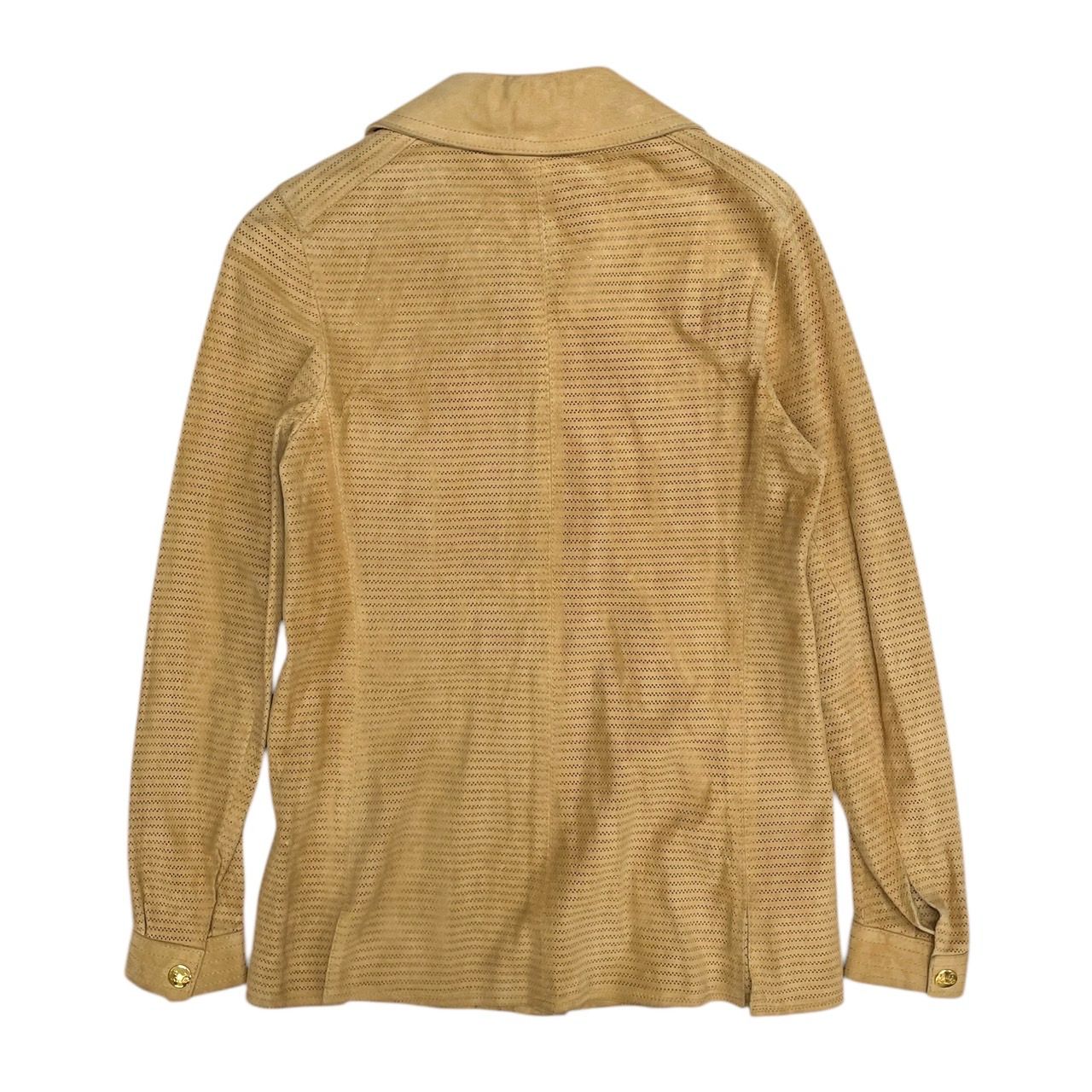 Celine Brown Suede Button Down Top - Image 2