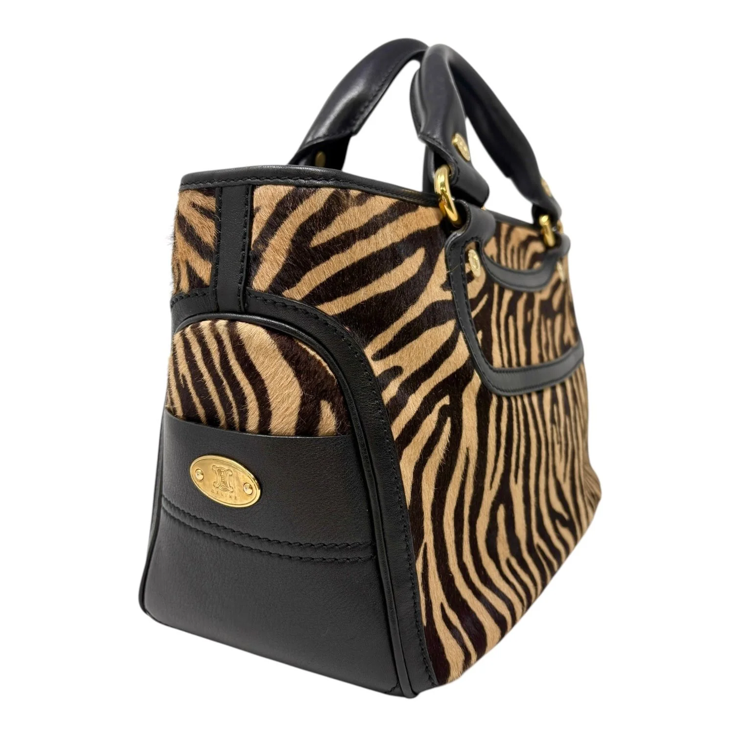 Celine Calf Hair Cheetah Top Handle Bag - Image 3
