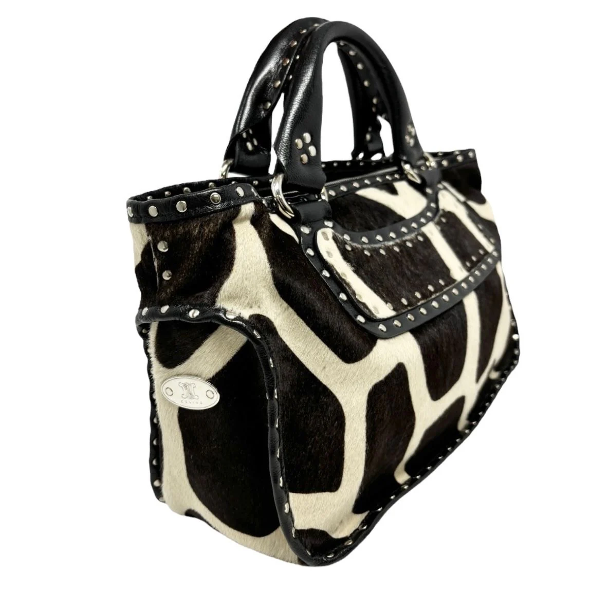 Celine Calf Hair Giraffe Top Handle Bag - Image 3