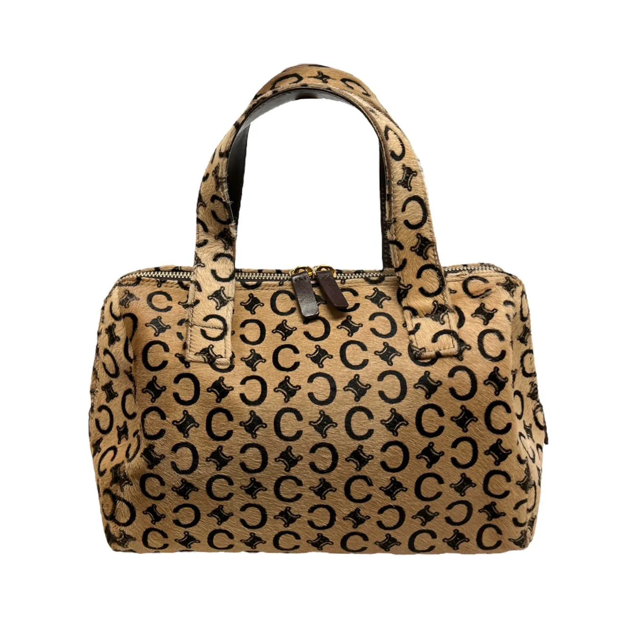 Celine Calf Hair Logo Top Handle Bag