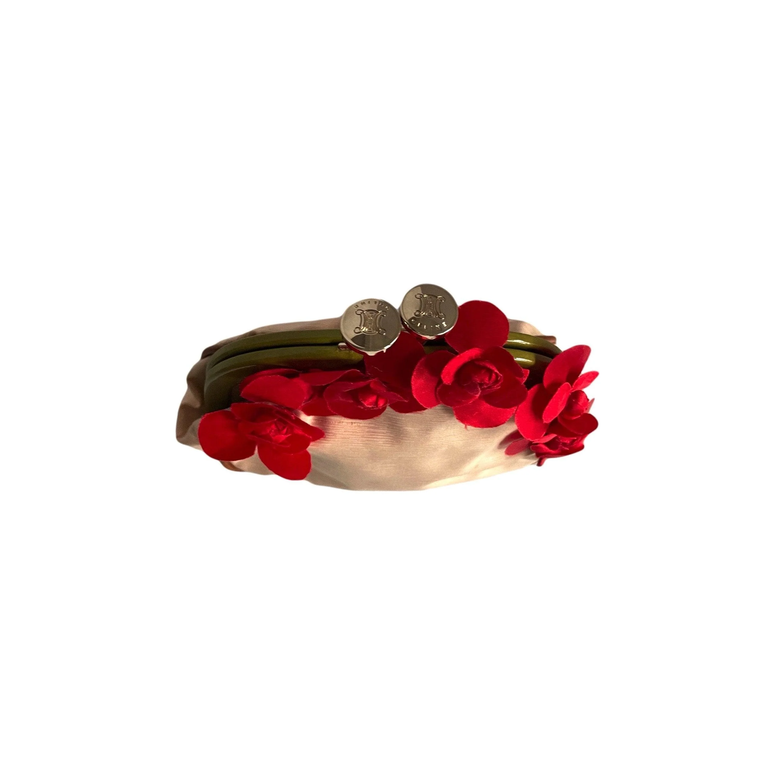 Celine Cream Mini Floral Clutch - Image 3