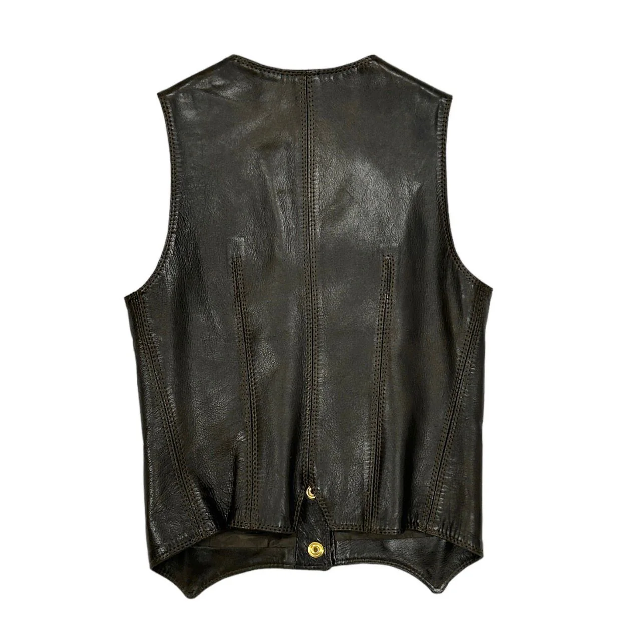 Celine Dark Brown Leather Vest - Image 2