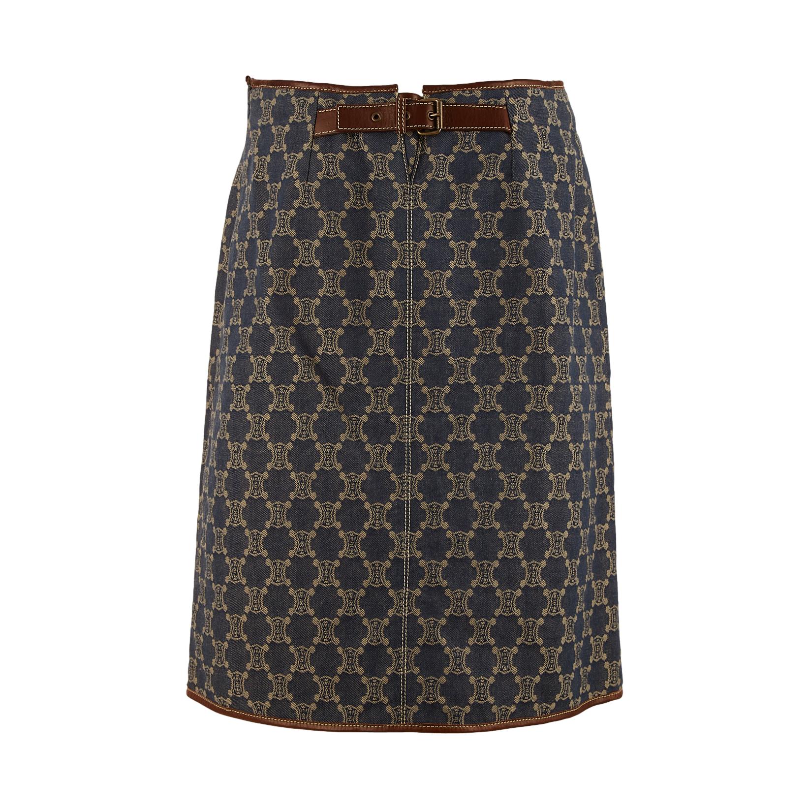 Celine Denim Logo Skirt - Image 2