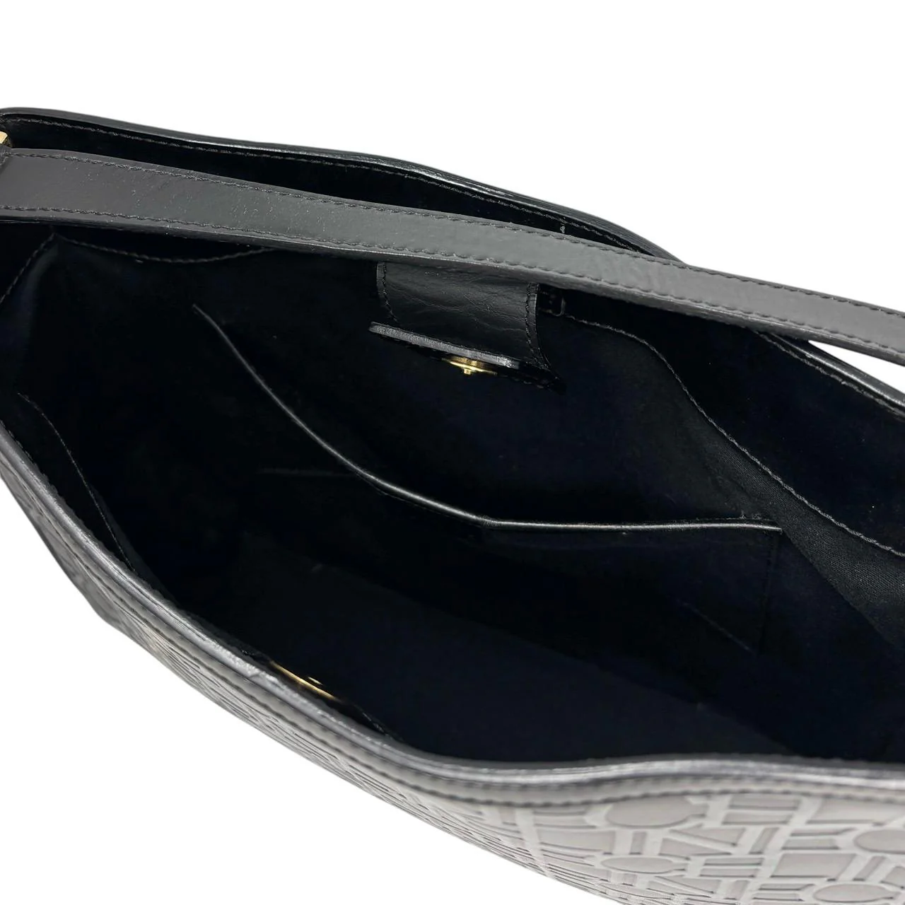 Celine Large Black Embossed Shoulder Bag - Image 3