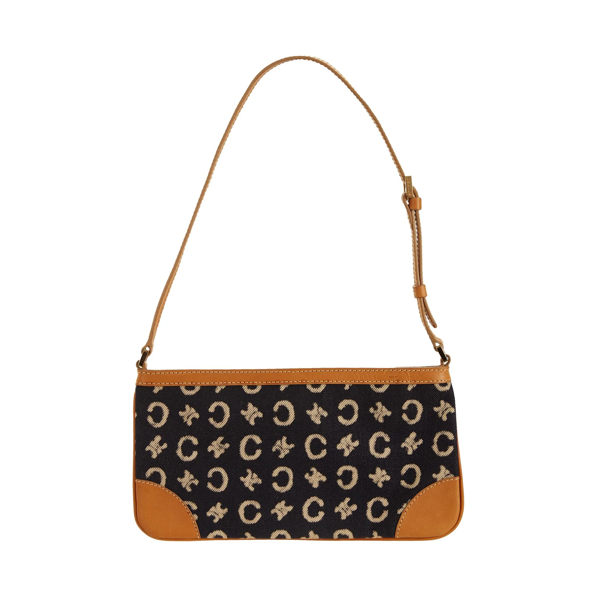 Celine Navy Logo Mini Shoulder Bag - Image 2