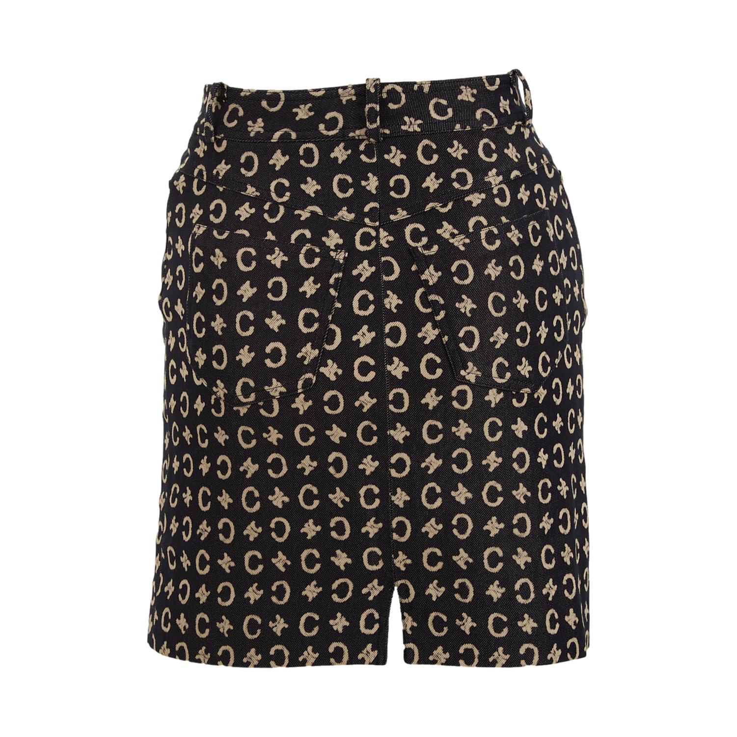 Celine Navy Logo Skirt - Image 2