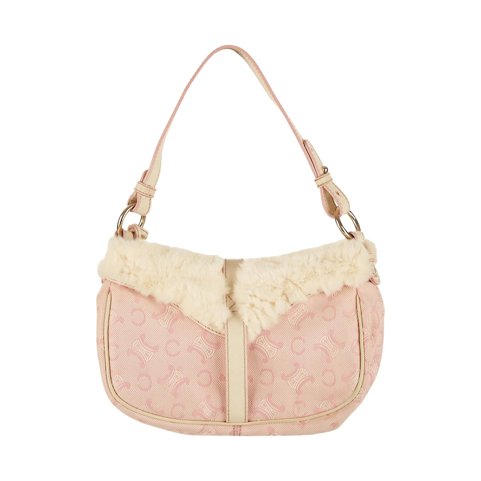 Celine Pink Fur Logo Bag - Image 2