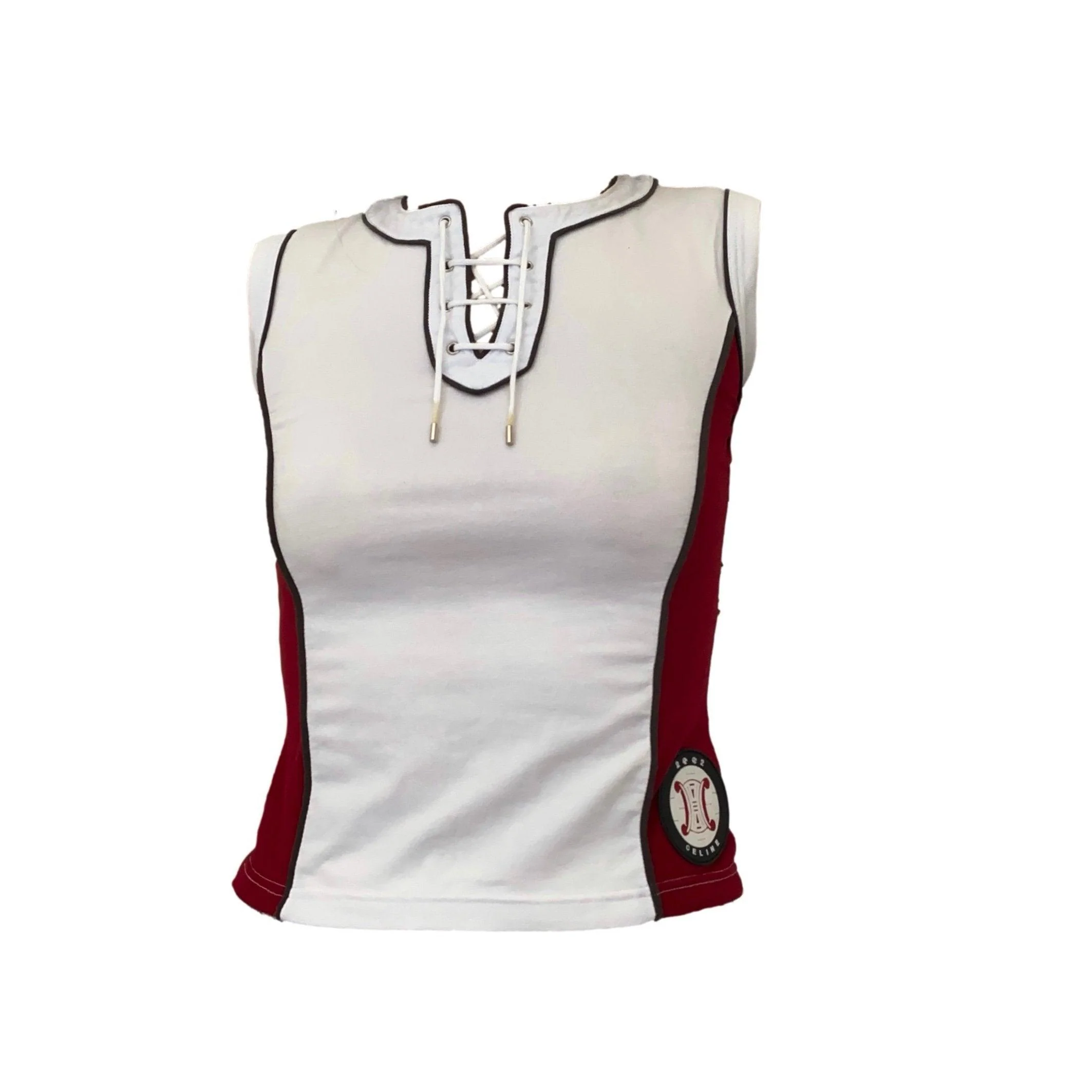 Celine White Lace Up Tank