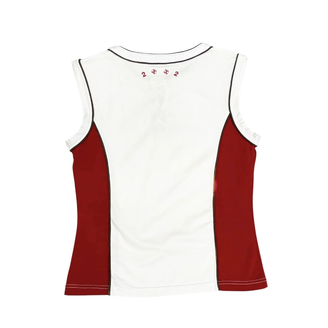 Celine White + Red Lace Up World Cup Tank - Image 2