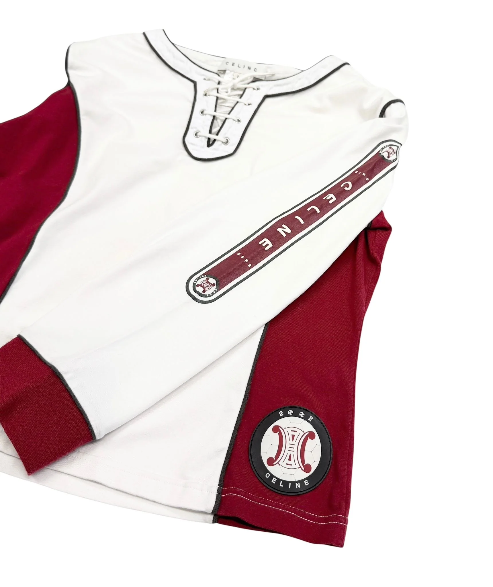 Celine White + Red Lace Up World Cup Top - Image 4