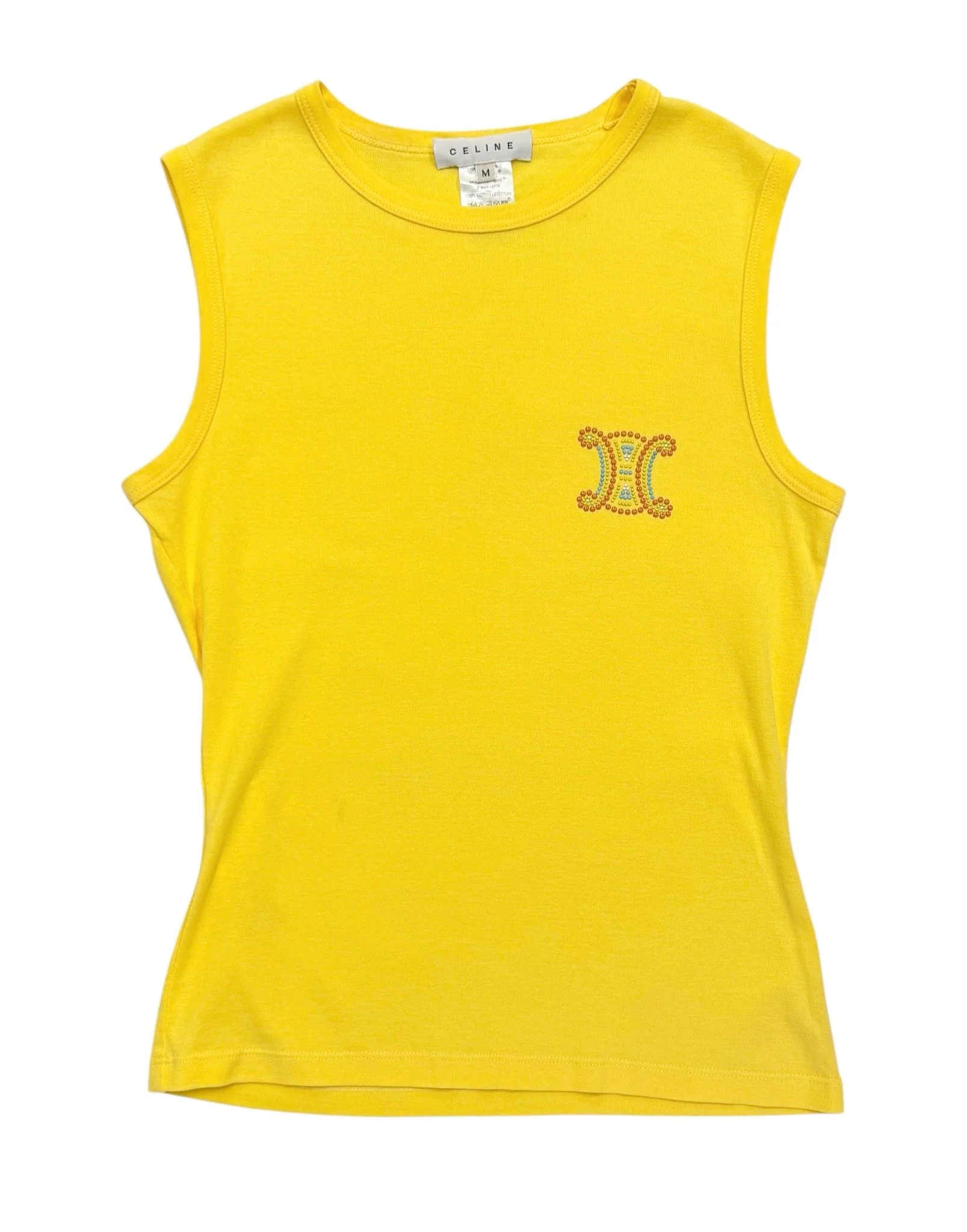 Celine Yellow Logo Tank Top