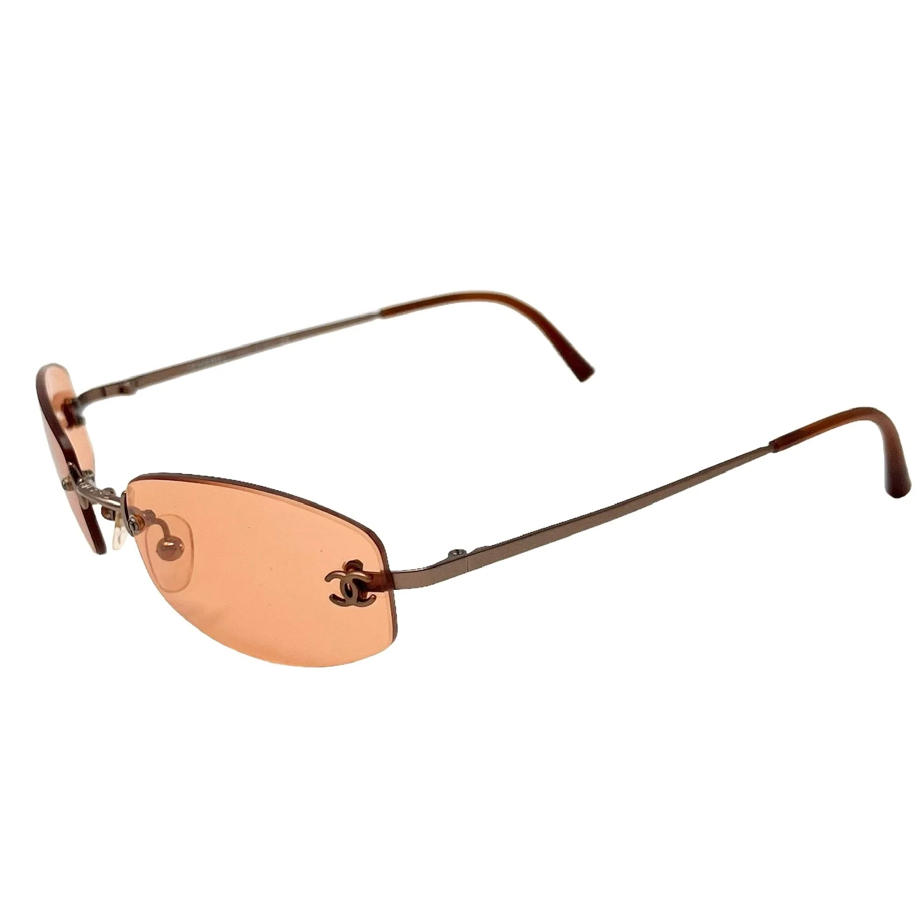 Chanel Amber Logo Rimless Micro Sunglasses - Image 2