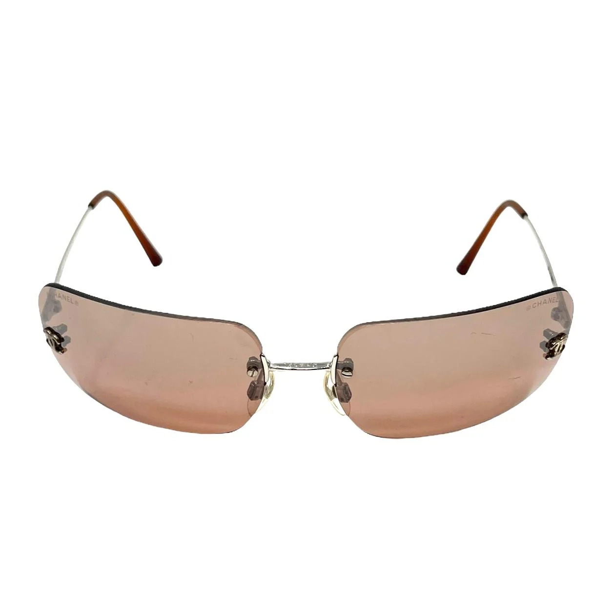 Chanel Amber Silver Rimless Sunglasses - Image 2