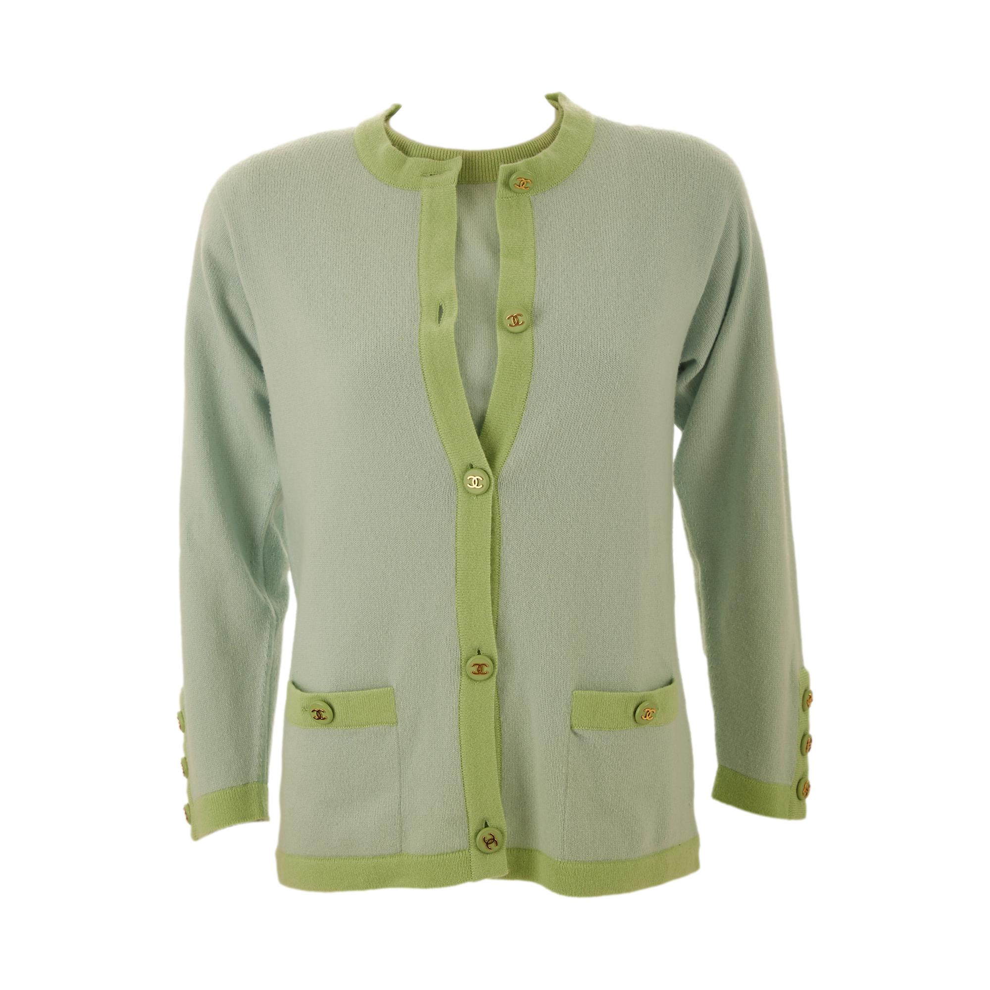 Chanel Baby Blue Cashmere Sweater Set