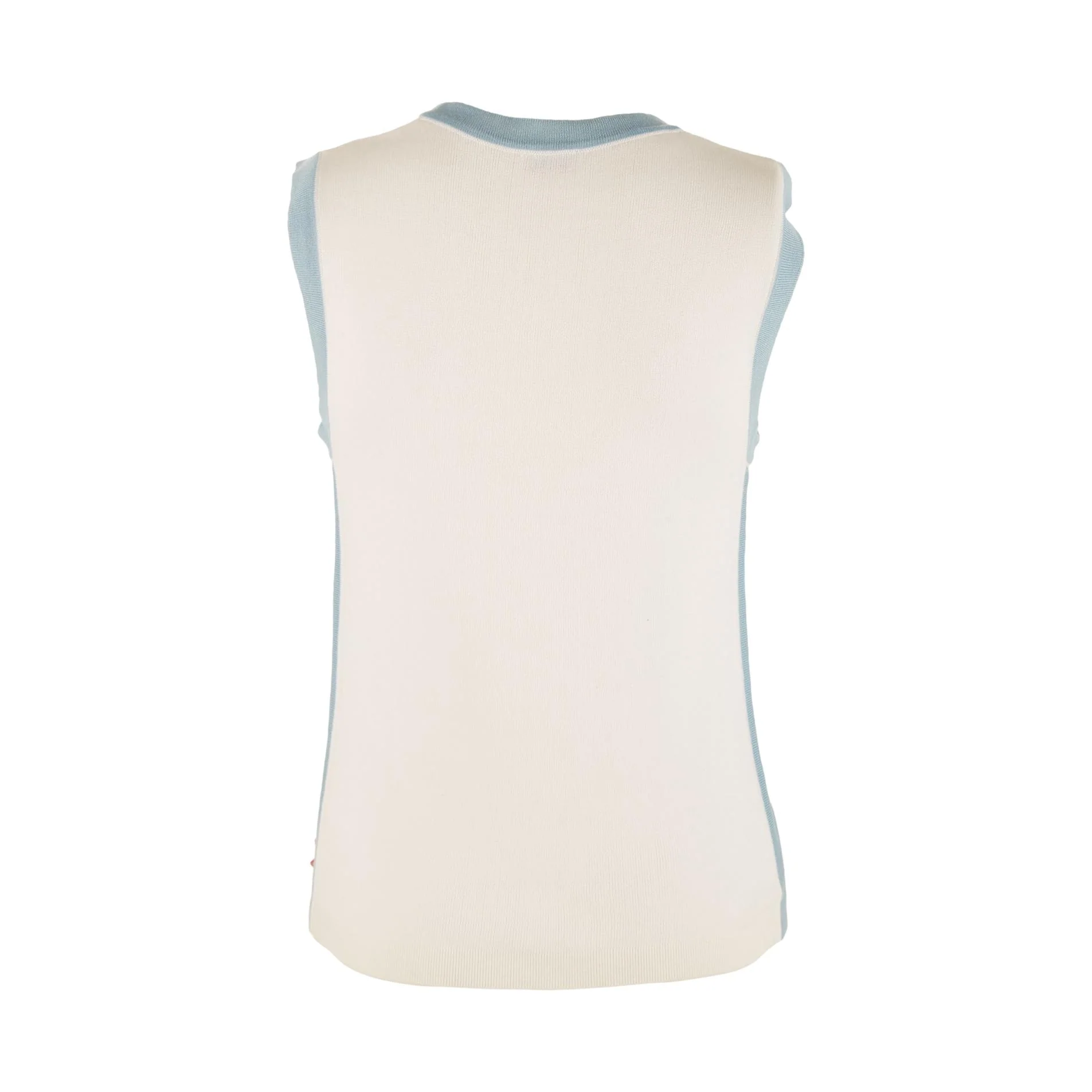 Chanel Baby Blue Knit Logo Tank - Image 2