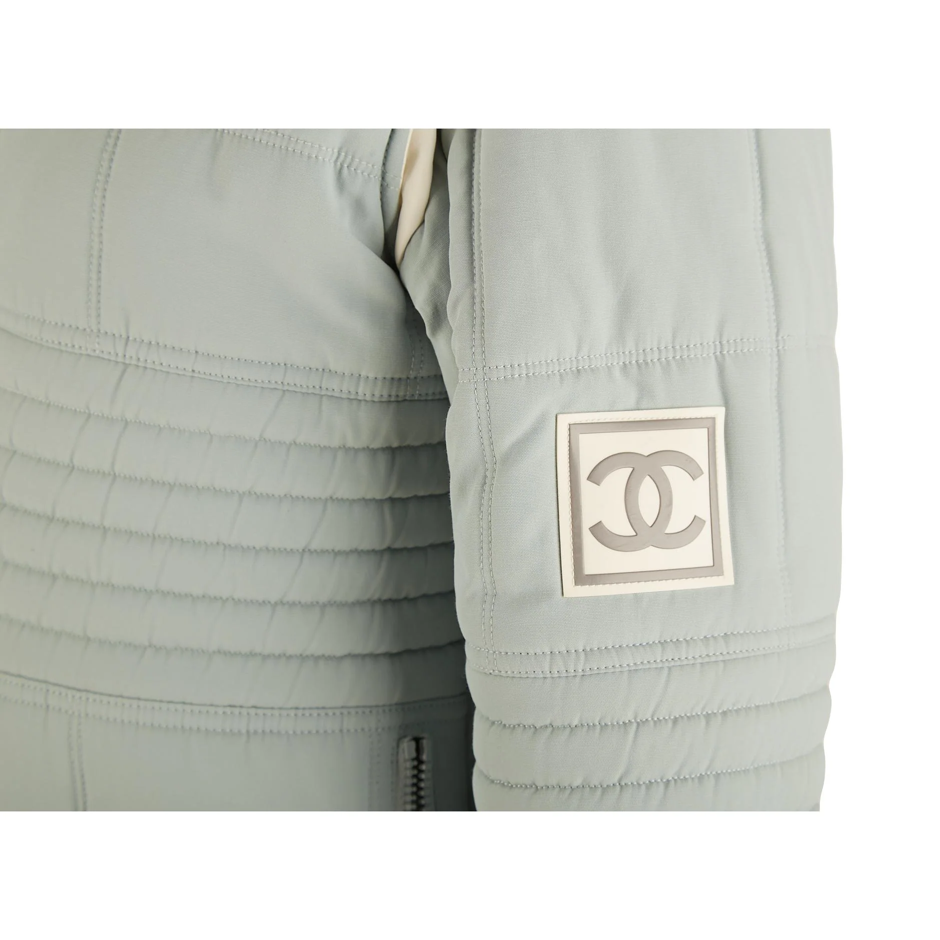 Chanel Baby Blue Logo Puffer Jacket - Image 3