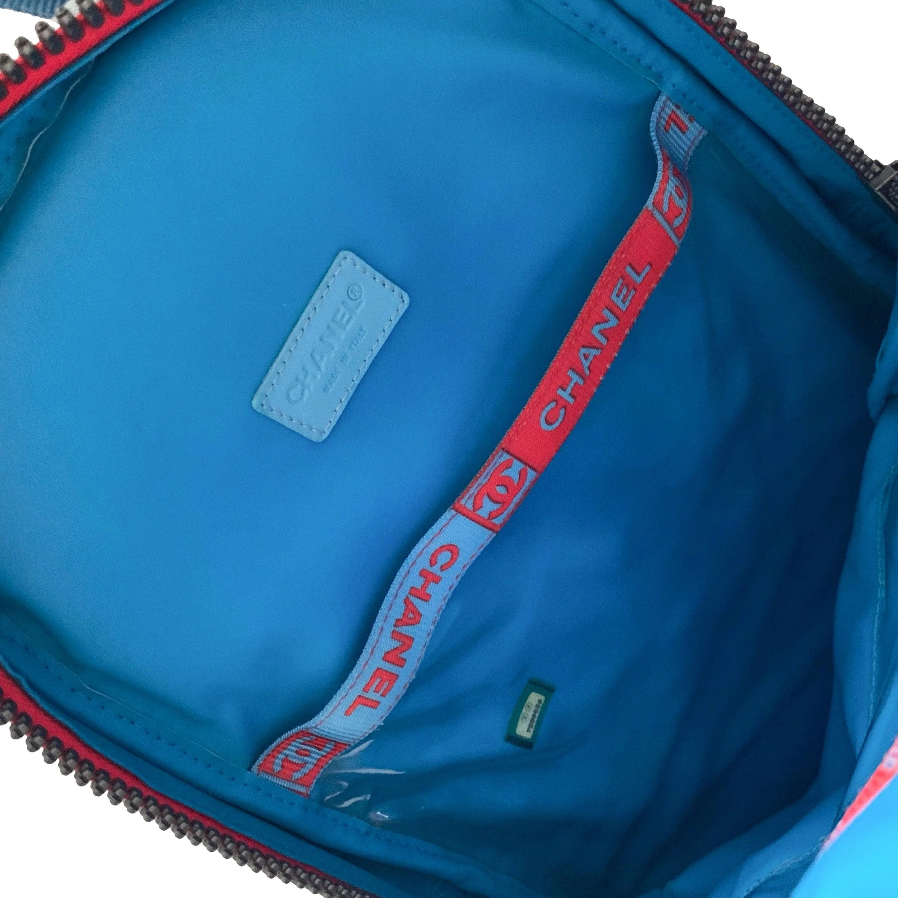 Chanel Baby Blue Multicolor Sport Logo Backpack - Image 5
