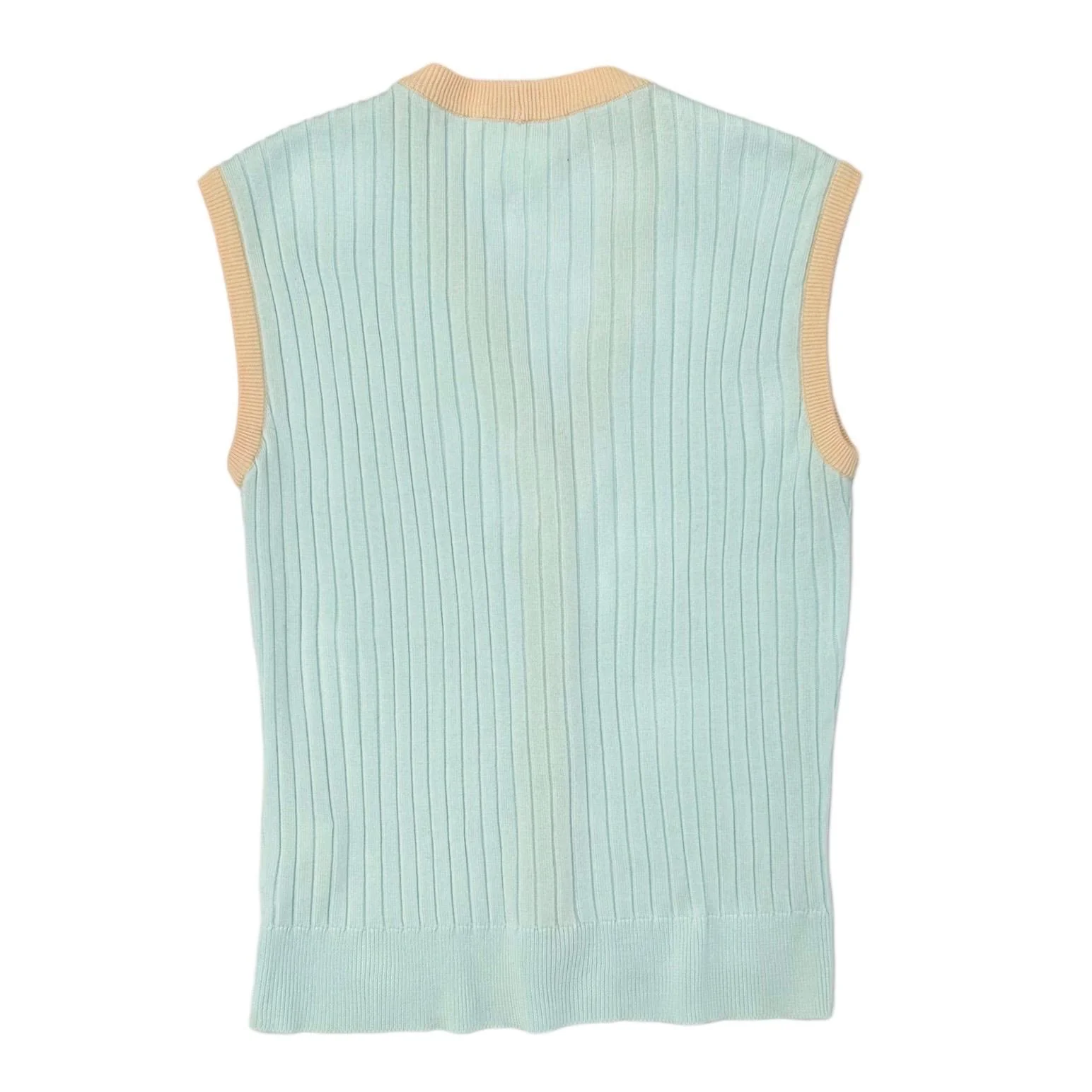 Chanel Baby Blue Ribbed Vest - Image 2