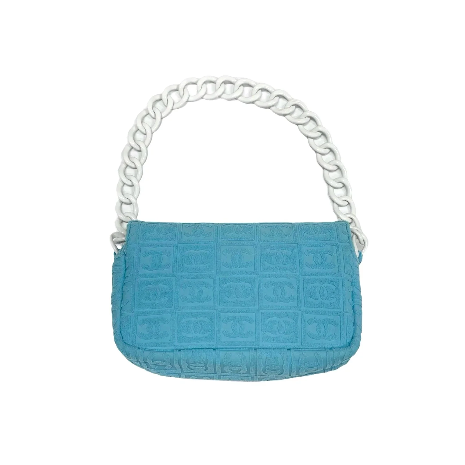 Chanel Baby Blue Terry Cloth Mini Bag - Image 2