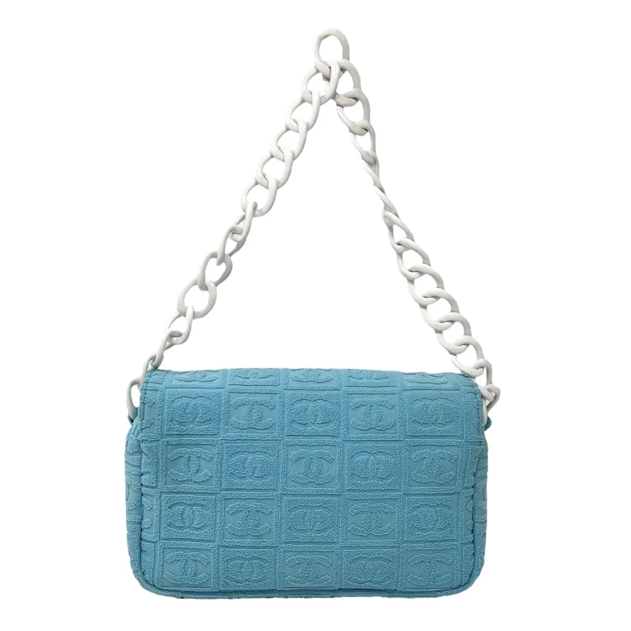 Chanel Baby Blue Terry Shoulder Bag - Image 2