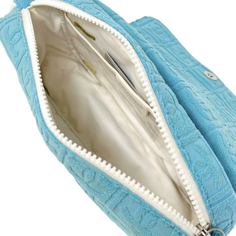 Chanel Baby Blue Terry Shoulder Bag - Image 3