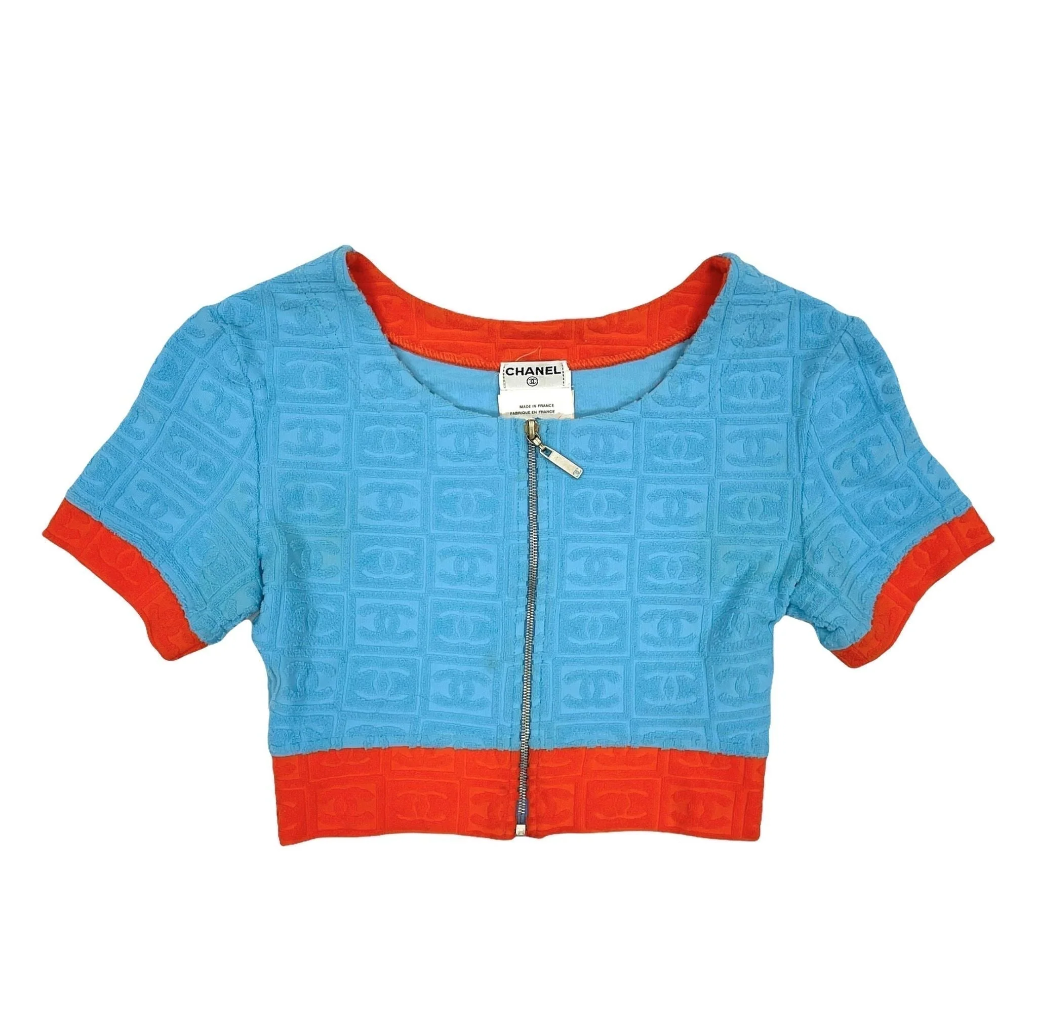 Chanel Baby Blue Terrycloth Crop Top