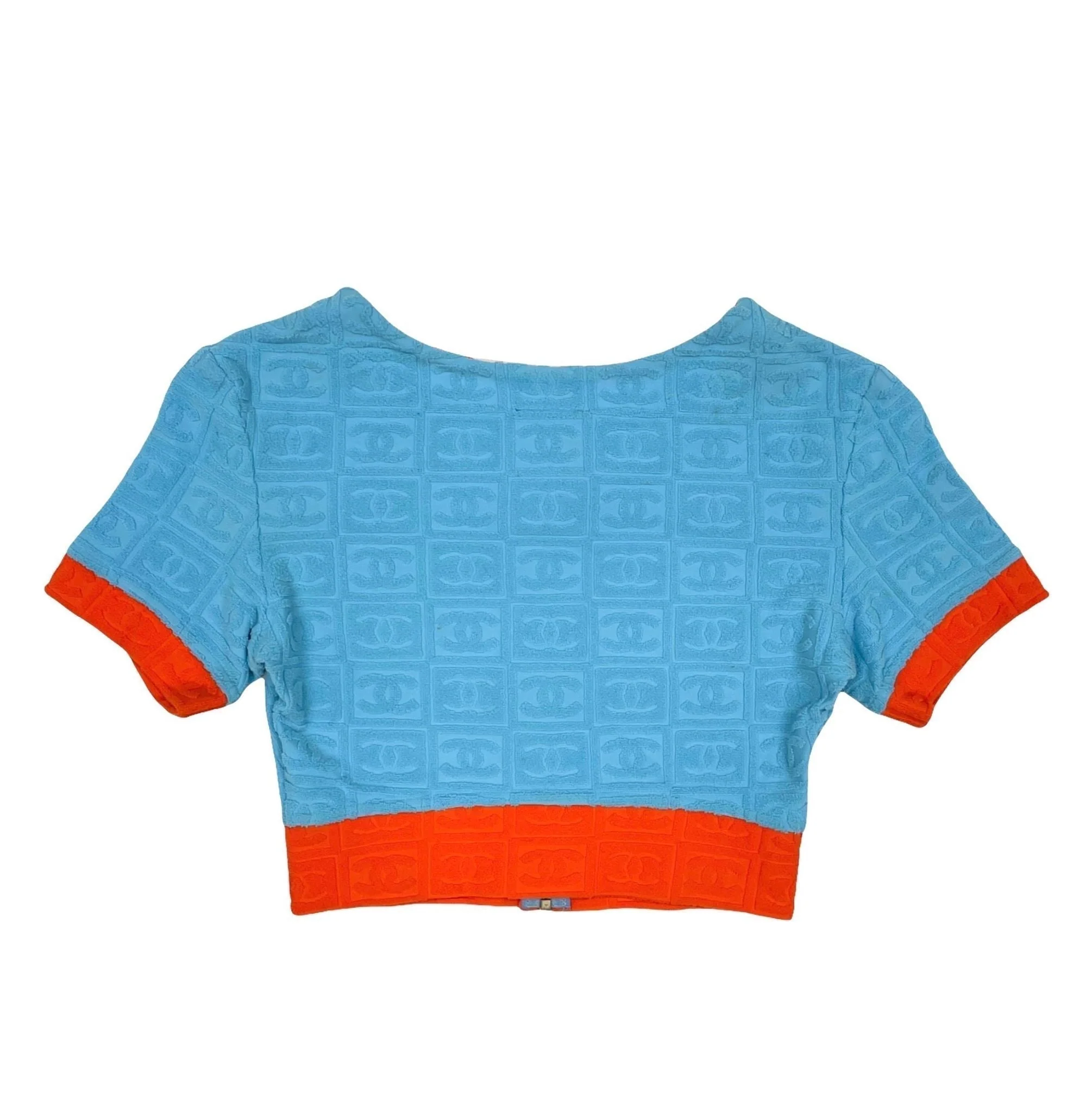 Chanel Baby Blue Terrycloth Crop Top - Image 2