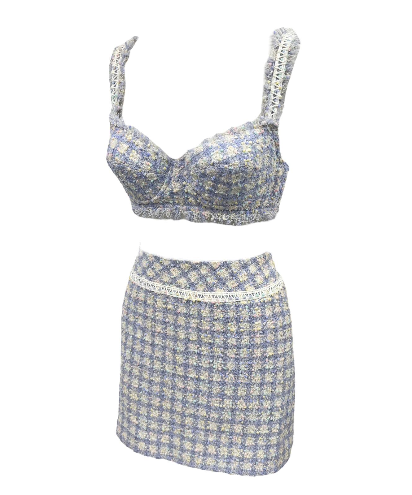 Chanel Baby Blue Tweed 3-Piece Set - Image 3