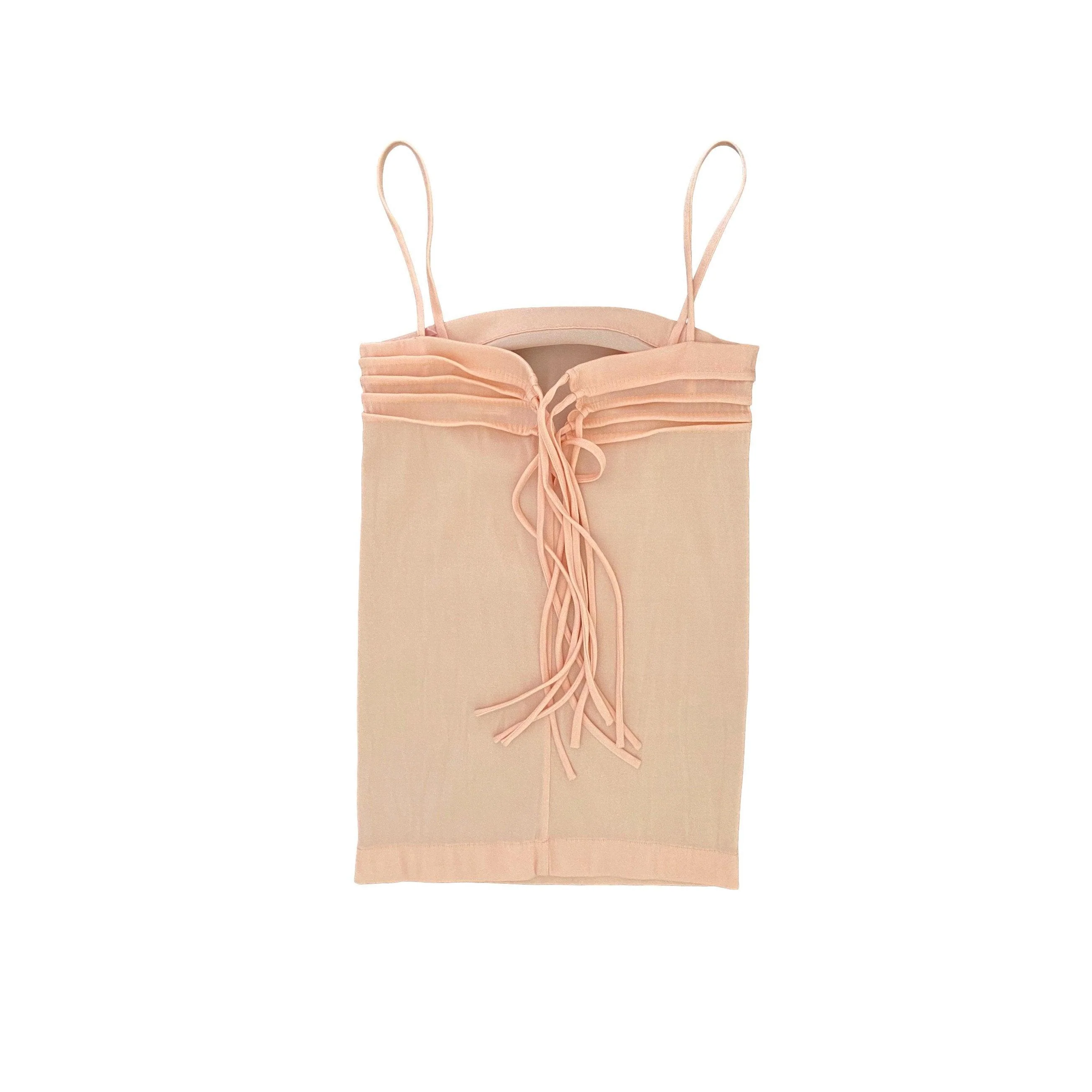 Chanel Baby Pink Iridescent Lace-Up Tank - Image 2